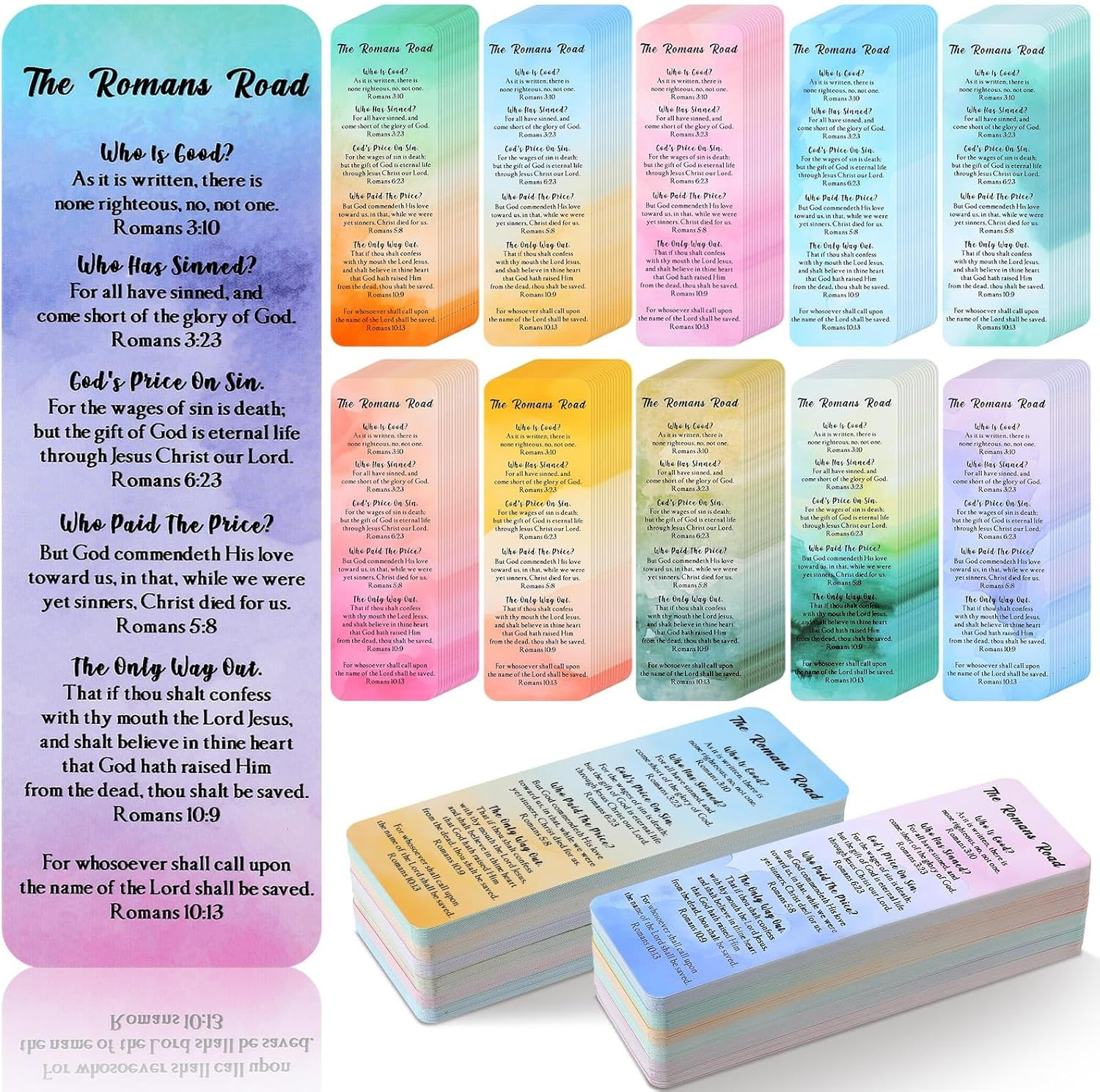240 Pcs Romans Road to Salvation Bookmarks 6 X 2 Gospel Tracks Religious Bookmar