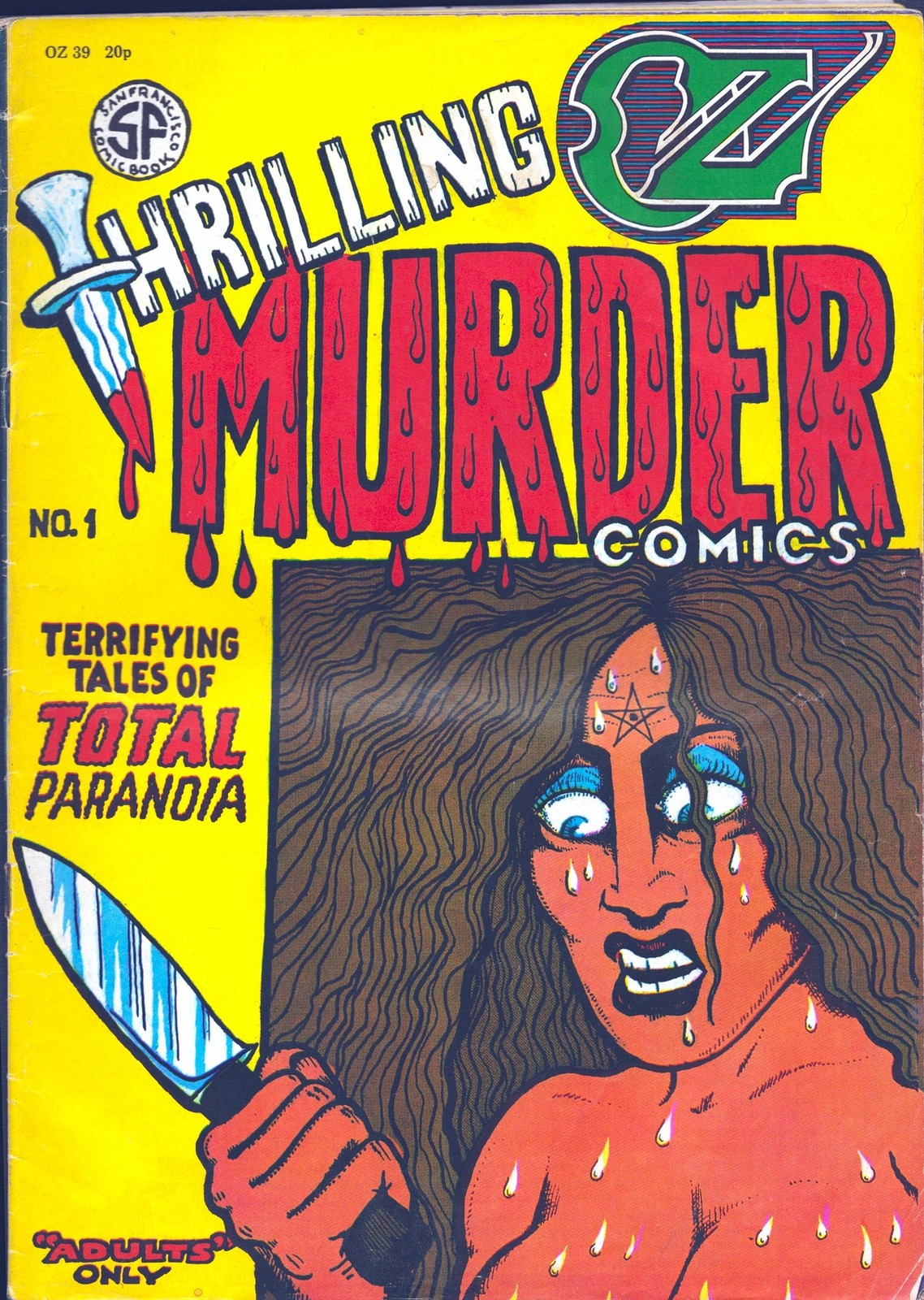 London OZ Magazine No.39 December 1971 – Thrilling Murder Comics Cover.