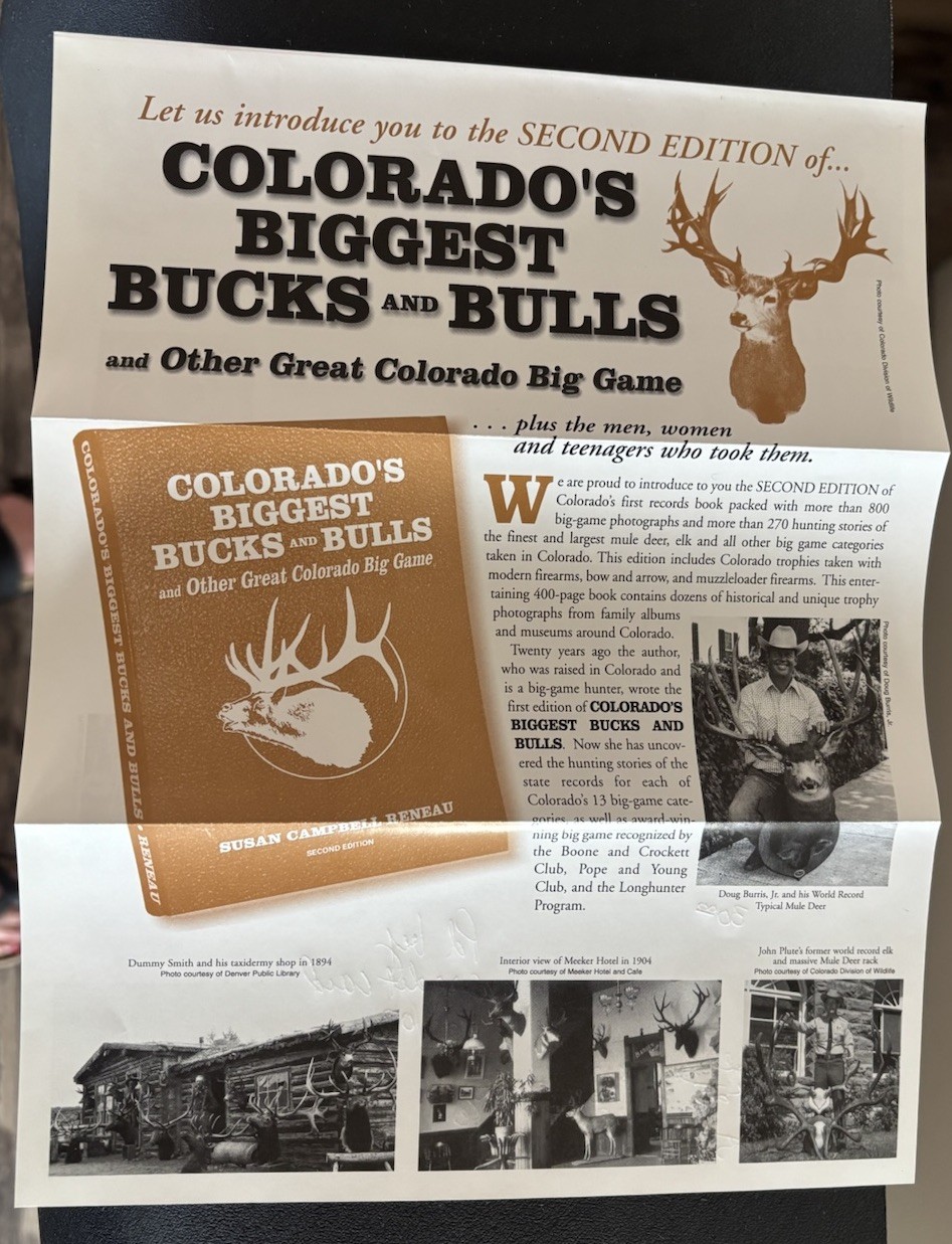 Colorado’s Biggest Bucks & Bulls 2nd Second Edition 2002 HC Reneau *SIGNED COPY*
