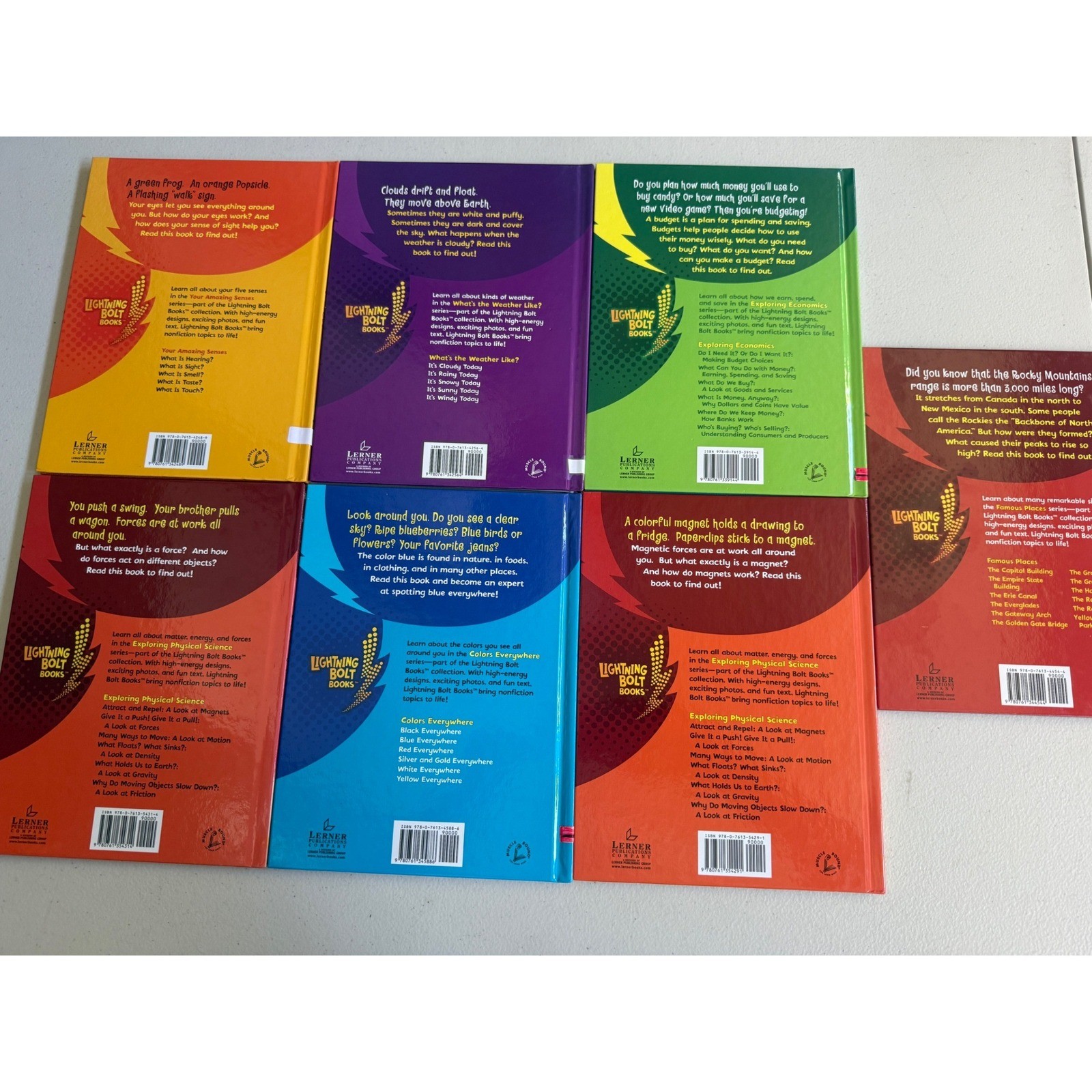 Lightning Bolt Books Lerner Nonfiction Set of 7 Science Nature Kids Hardback