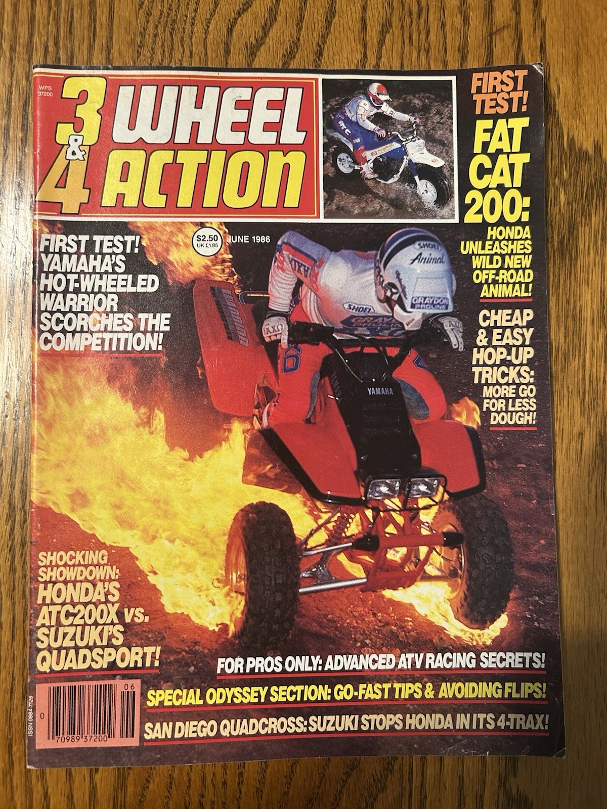 Dirtwheels Magazine June 1986 Yamaha Warrior Honda Fat Cat Atc Trx250r 200x 350x