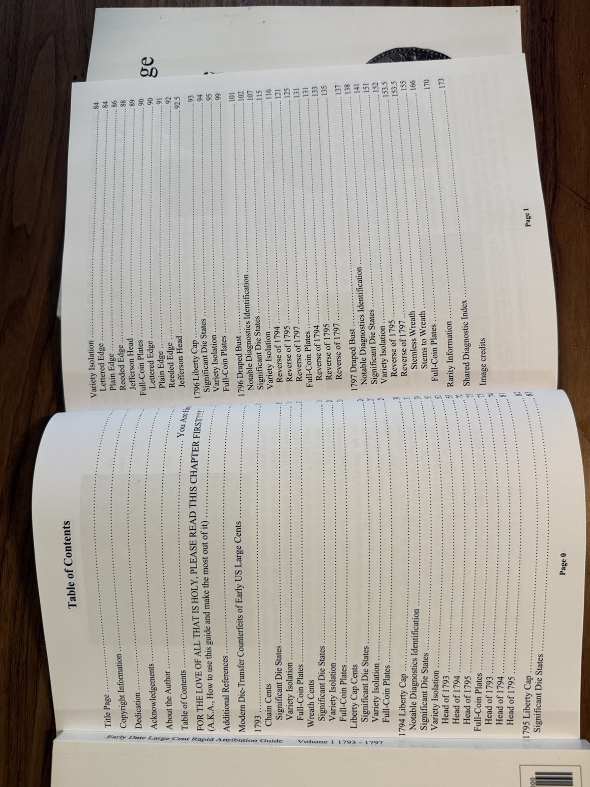 Early Date U S Large Cent Rapid Attribution Guide Volume 1 1793 1797 by Walker