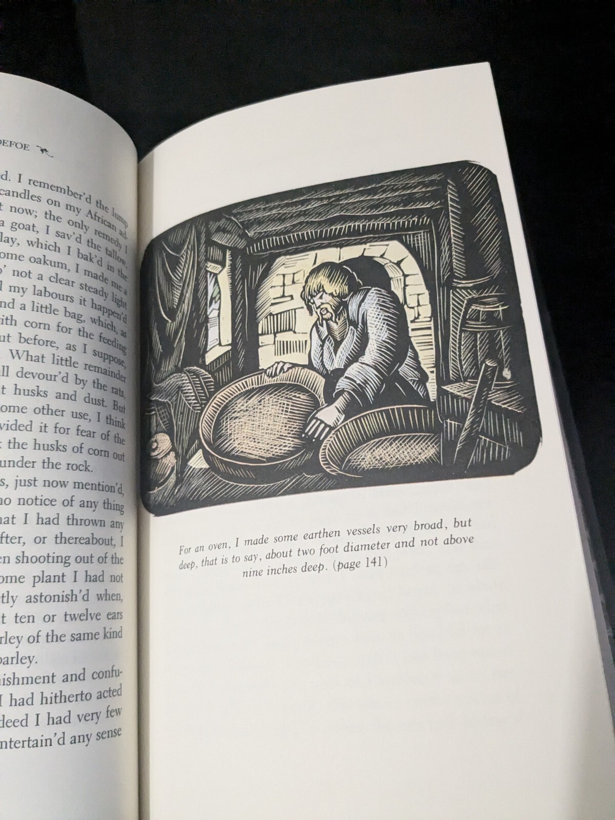 Vtg Daniel Defoe Robinson Crusoe Franklin Library 1979 Woodcuts By Pierre Falke