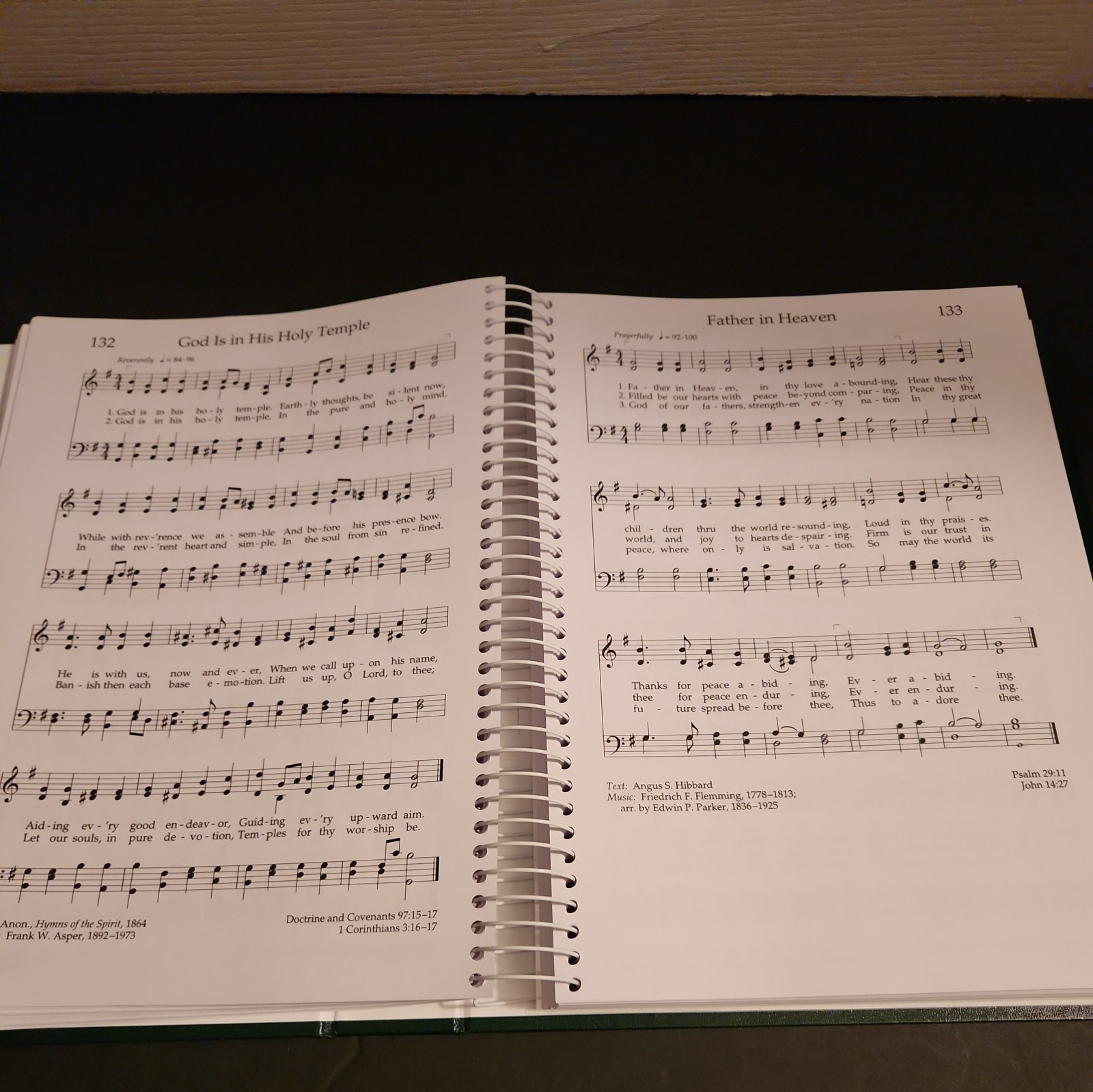 LDS Hymnbook – Large – Spiral Bound, 433 pages new like,hymn #s 1- 341,