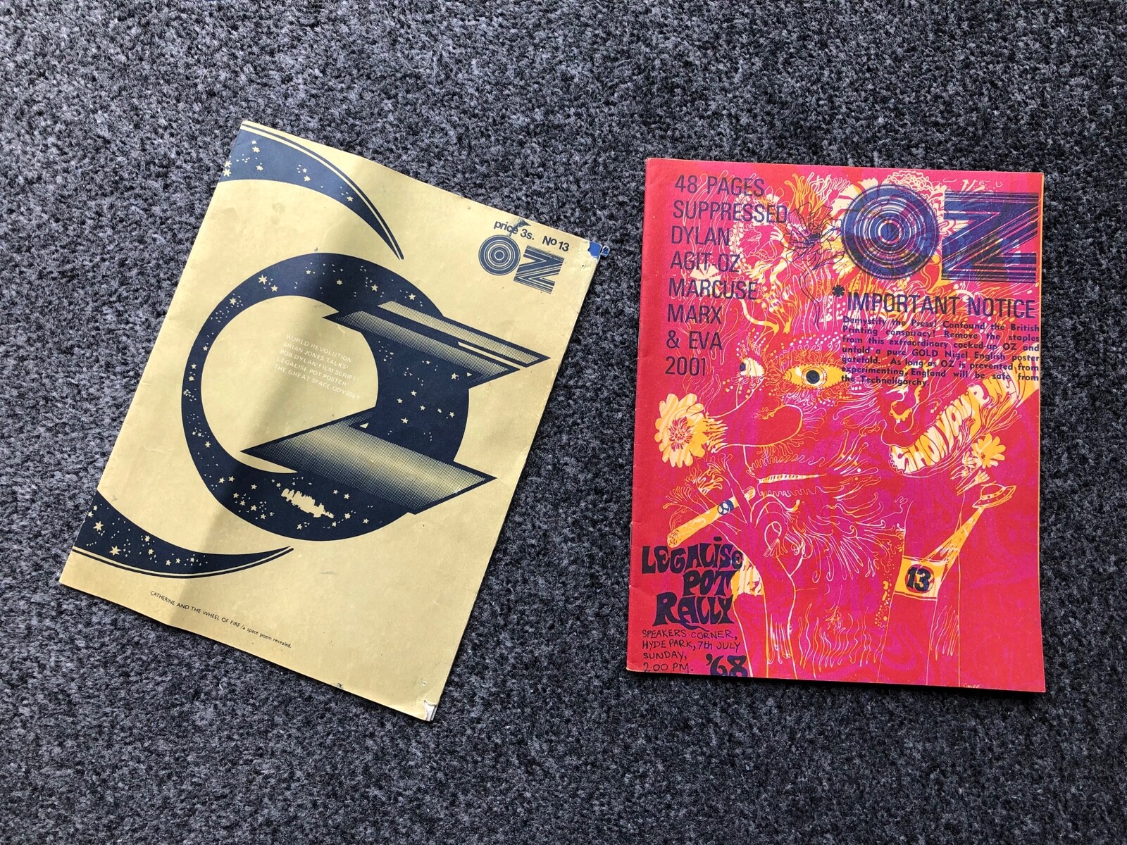 OZ MAGAZINE No.13 with ‘Catherine and the Wheel of Fire’ poster, June 1968