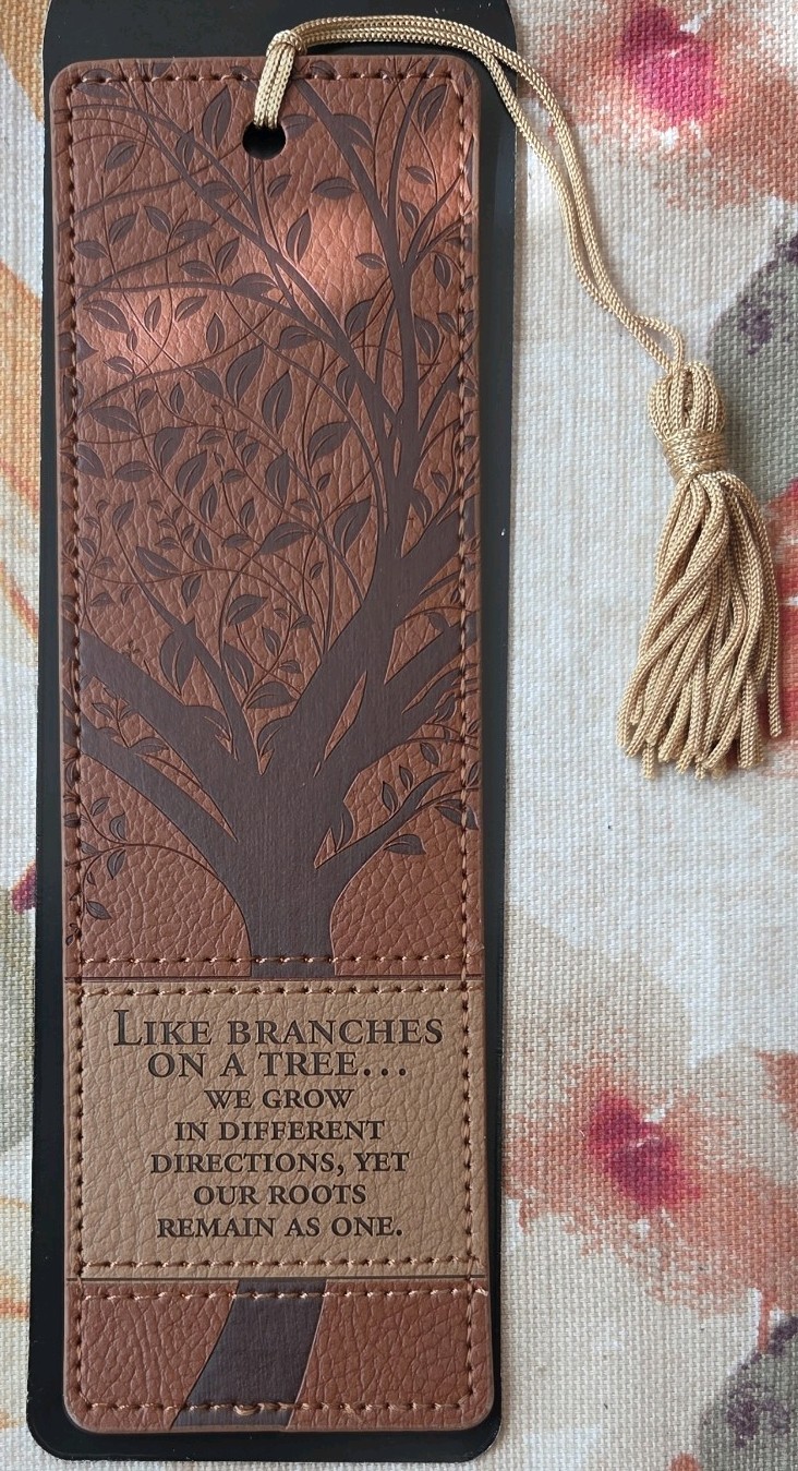 Brown Faux Leather Bookmark 7in x 2.25in
