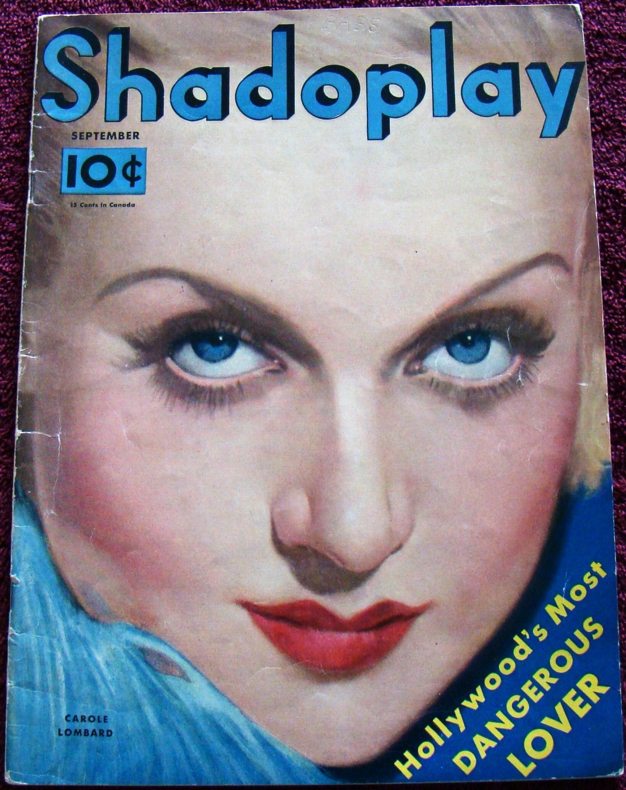 SHADOPLAY (9/33) with C. Lombard cover by Christy movies J. Harlow K. Hepburn