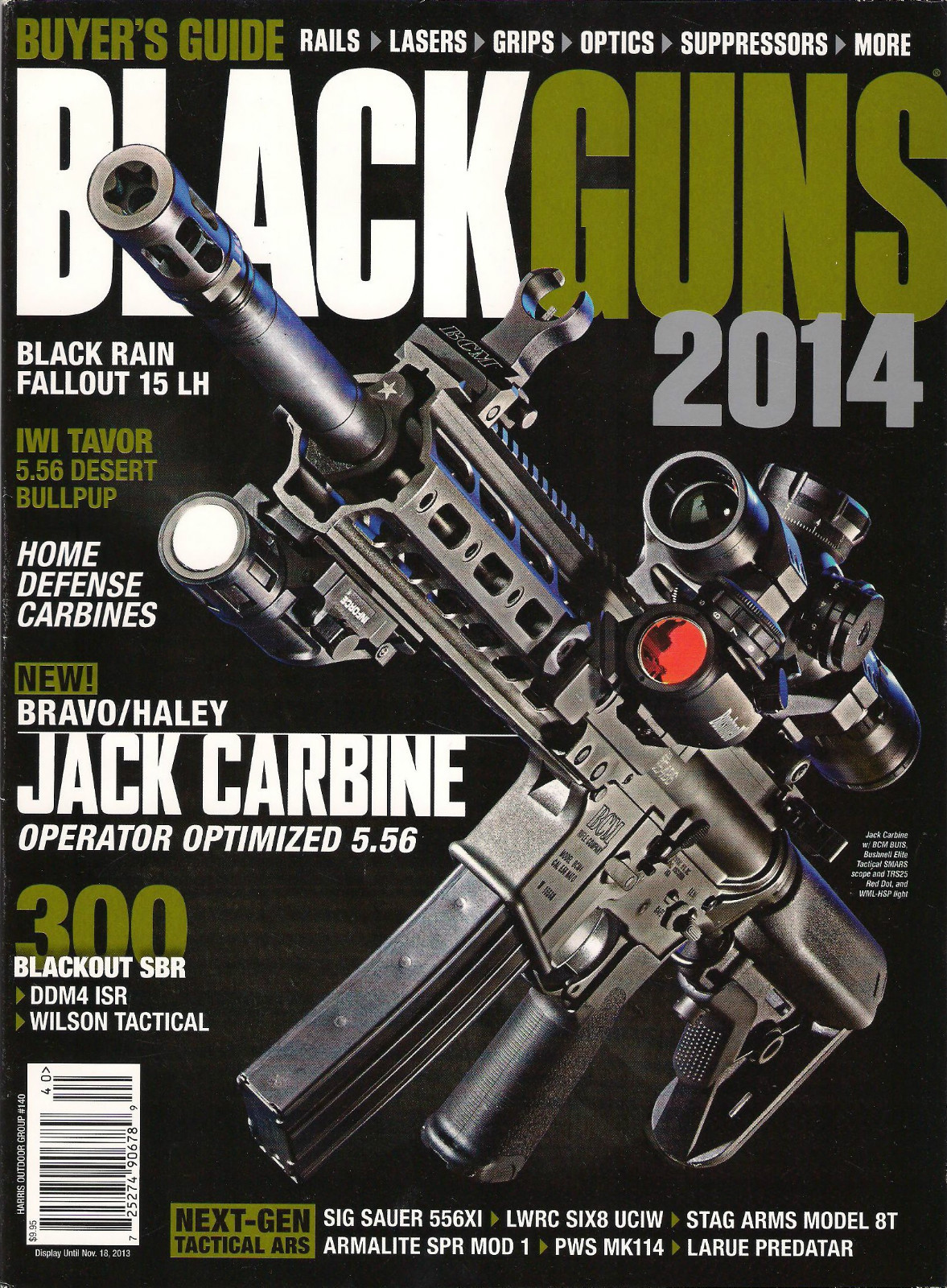 NEW! Harris Outdoor Group #140 BLACK GUNS 2014 Buyer’s Guide Rails Lasers Grips