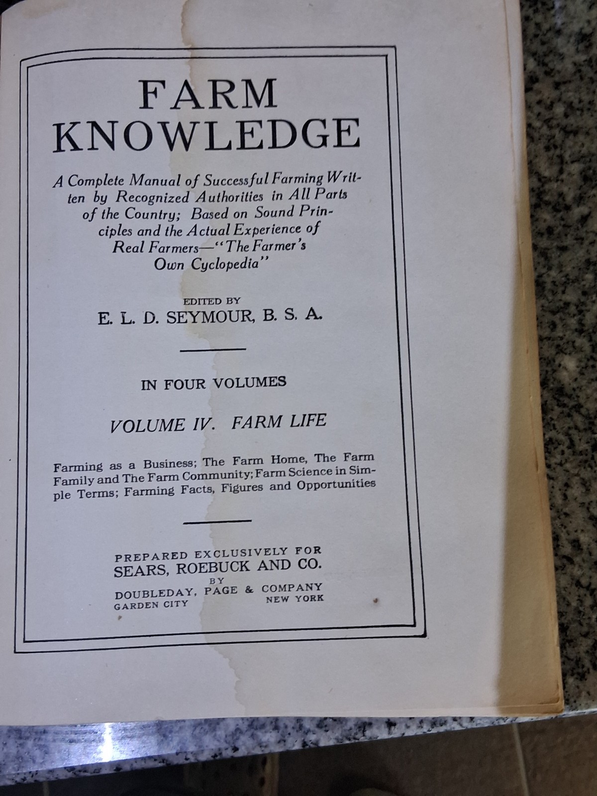 1919 Antique Agriculture Book “Farm Knowledge: Farm Management”