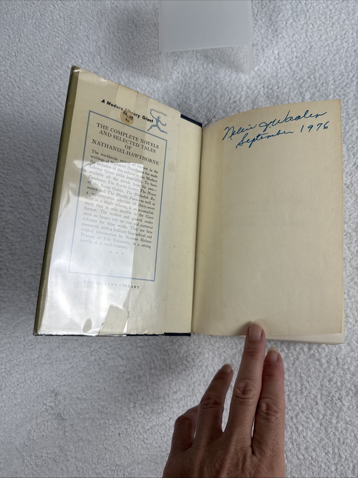 The Complete Novels And Selected Tales Of Nathaniel HAWTHORNE – 1965 HC/DJ