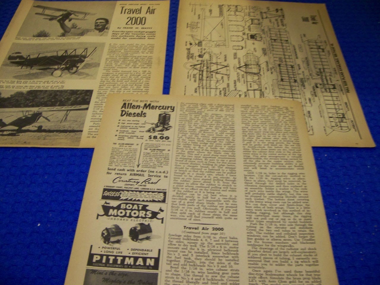 1956 BUILD: TRAVEL AIR 2000 (FOX .25) R/C MODEL..PLANS/MODEL DETAILS (410RR)