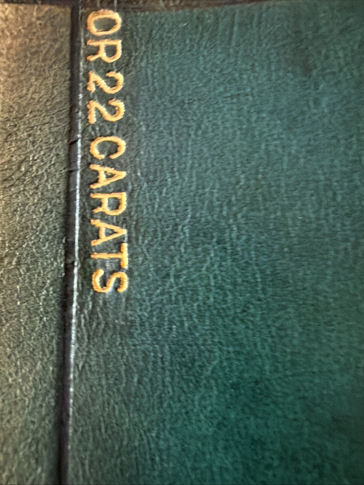 Antique Leather Book Cover with 22k Gold Inlay and Design Art