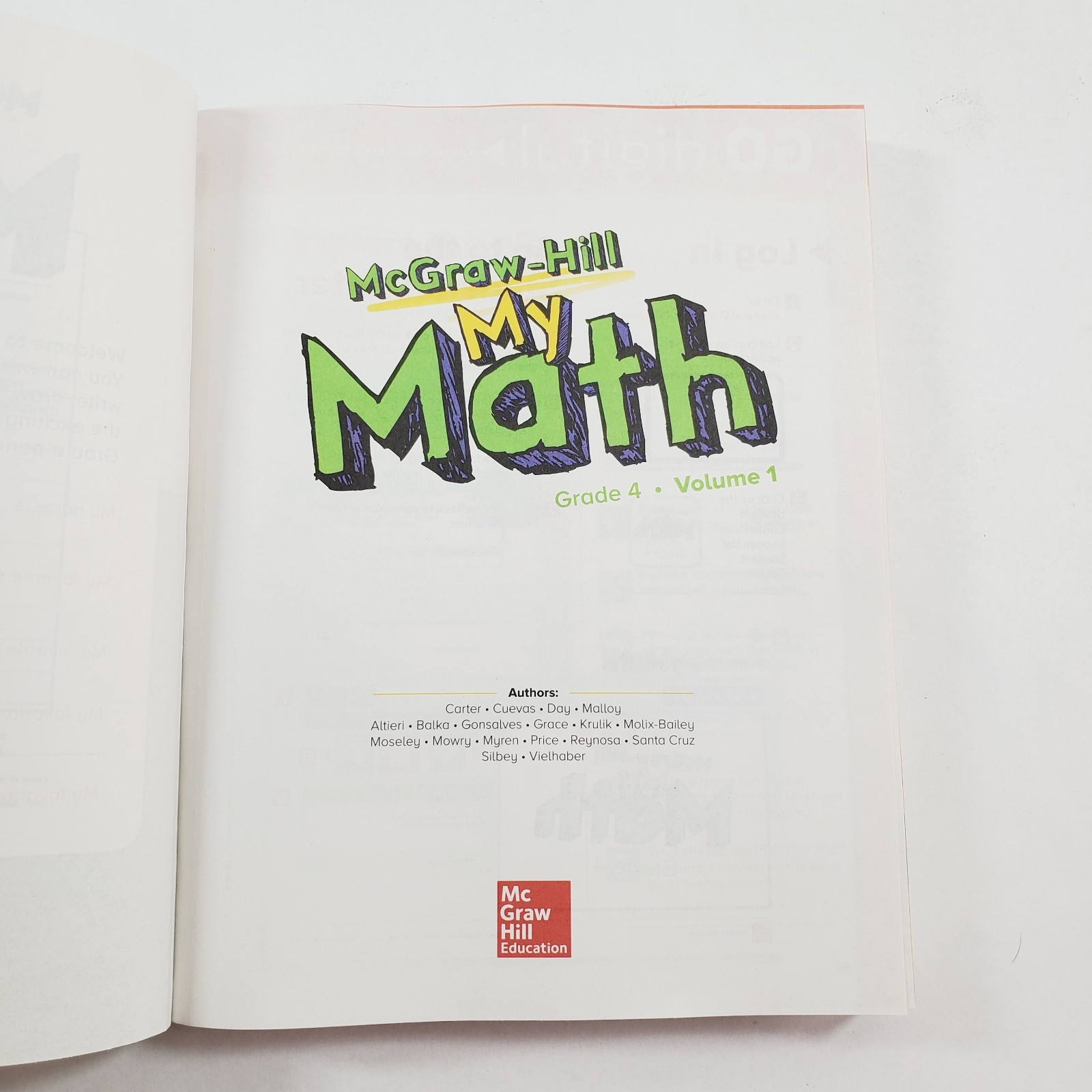 McGraw-Hill My Math Book Grade 4 Volumes 1 and 2 Student Edition Workbooks PB