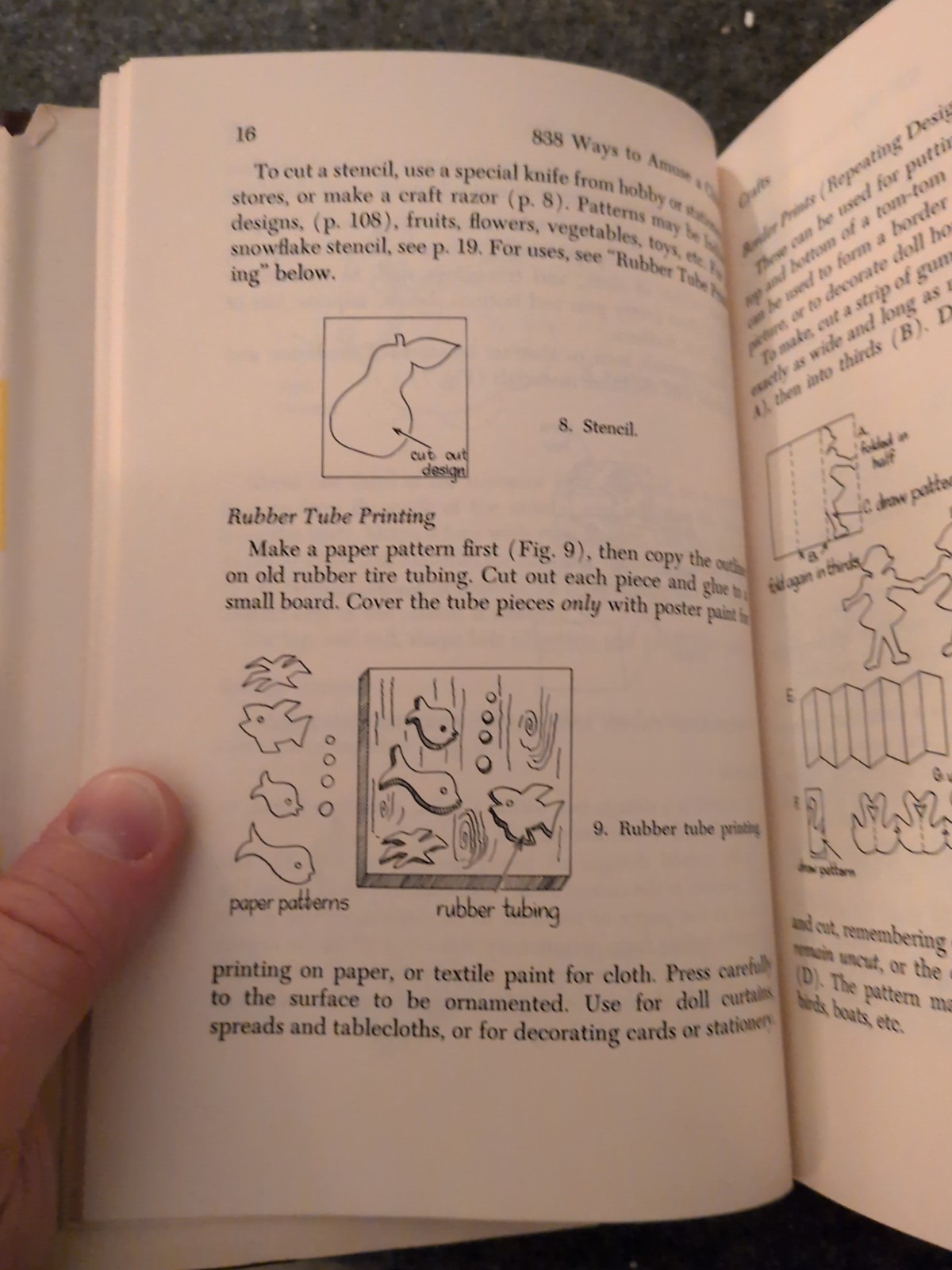 1960 Vintage Children’s Crafts Book “838 Ways to Amuse a Child” Dust Jacket (A)