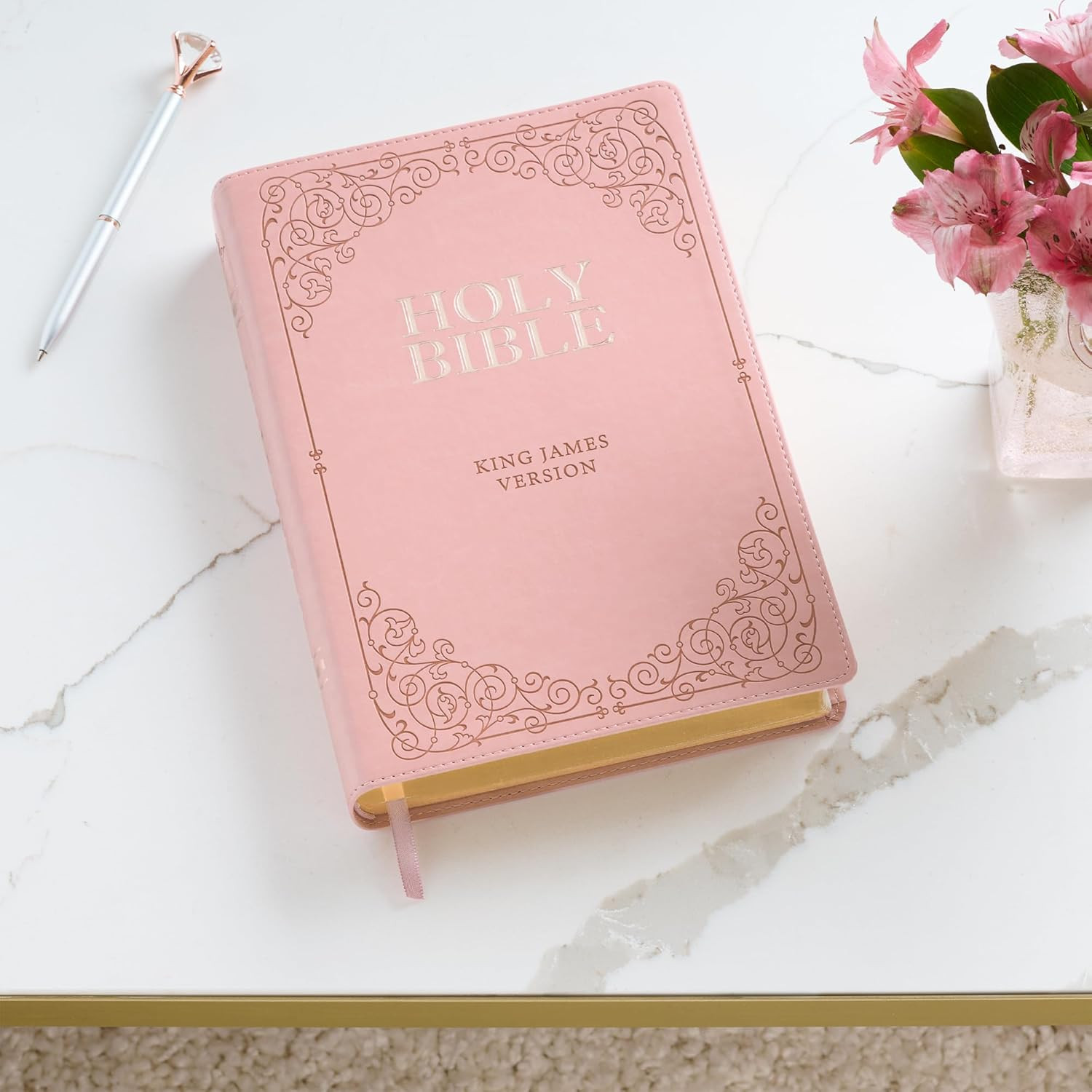 KJV Holy Bible, Giant Print Full-Size Faux Leather Red Letter Edition – Thumb In