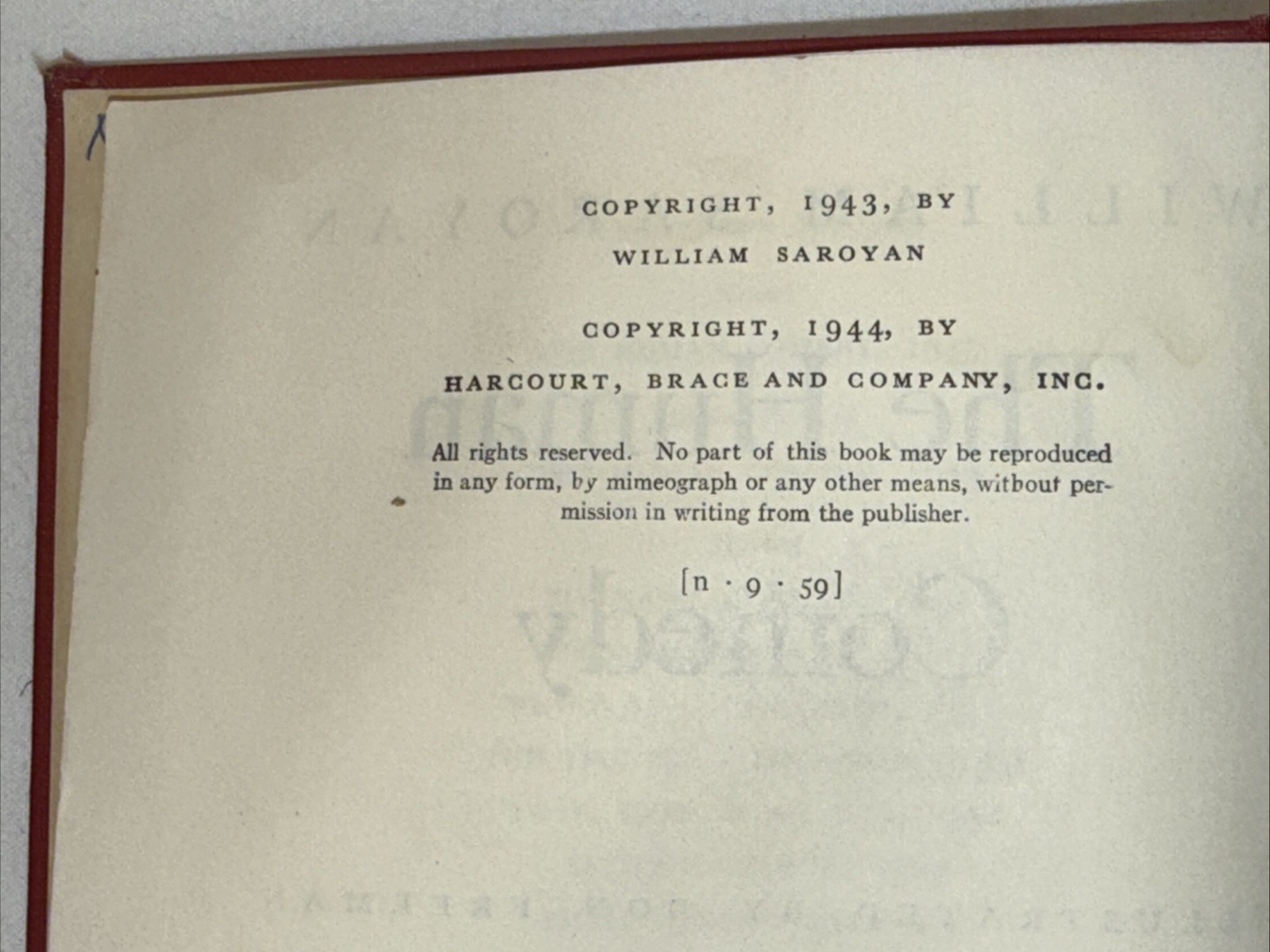 The Human Comedy by William Saroyan Book 1944 Illustrated 299 pages