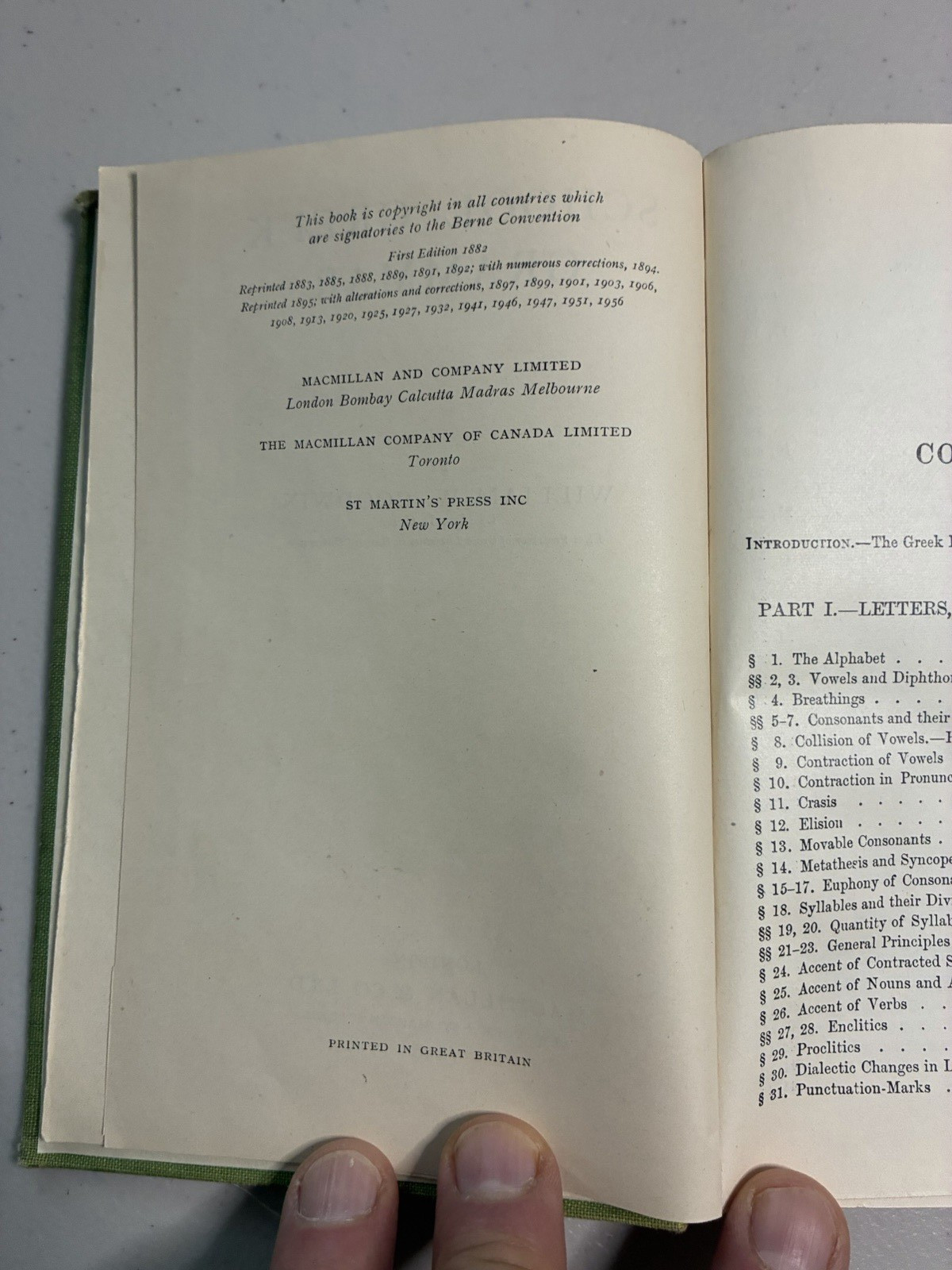 Vintage A Greek Grammar William W. Goodwin 1956 Macmillan Hardcover Reference