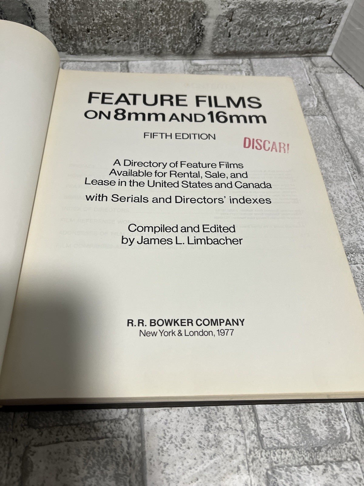 Feature Films On 8mm And 16mm: A Directory Of Feature Films Available For Rental