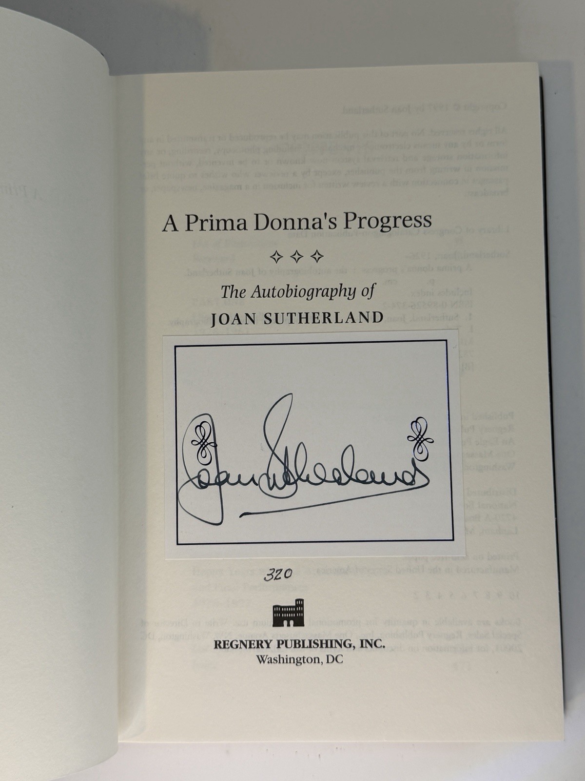 Signed & Numbered Joan Sutherland Autobiography 🎤 Like New 2nd Printing 1997
