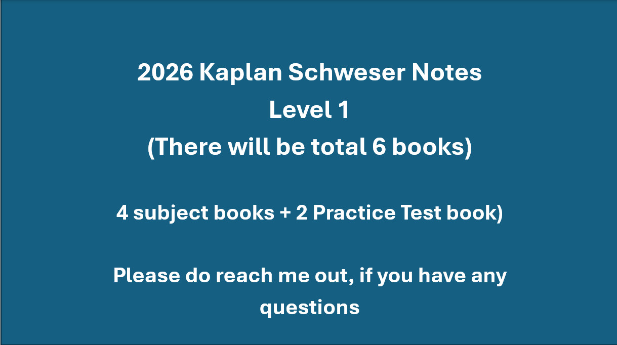 2026 CFA level 1 Exam Prepration Kaplan Schweser notes with Question Bank Latest