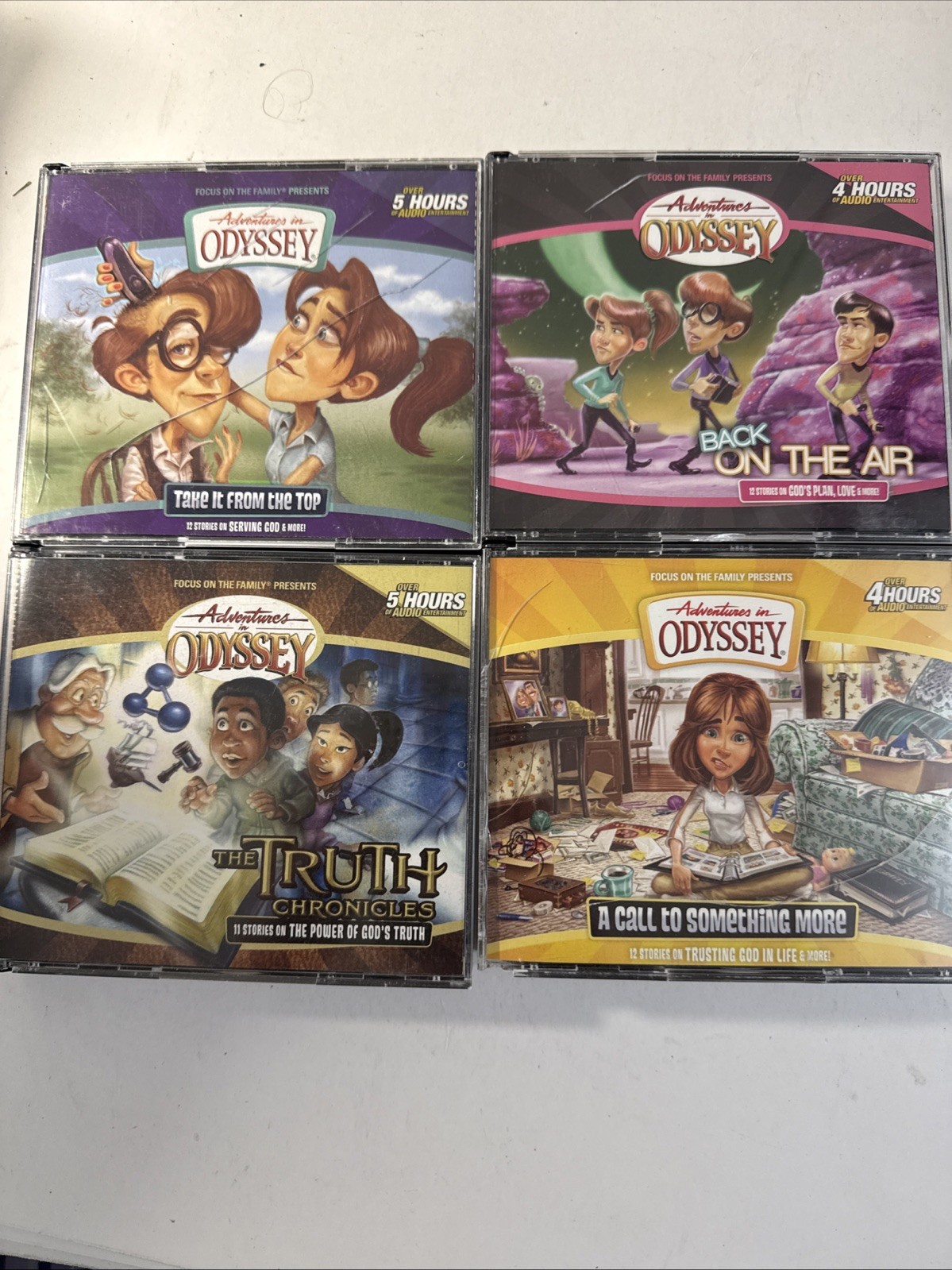 4 CD Sets (12 CDs)Adventures In Odyssey Focus On Family Audio Drama, 48 Episodes