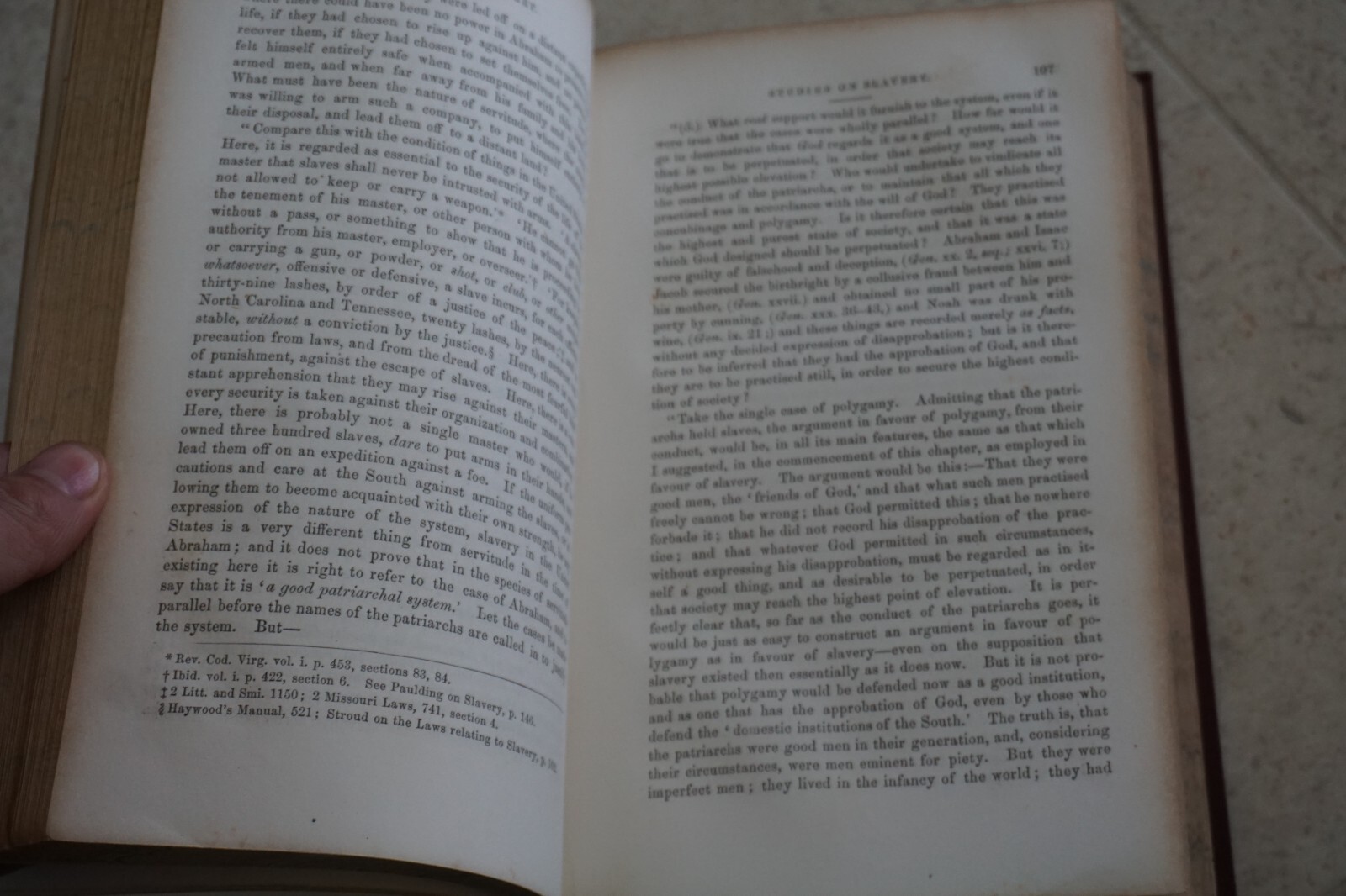 Fletcher’s Studies on Slavery 1852 Book Original printing New Binding