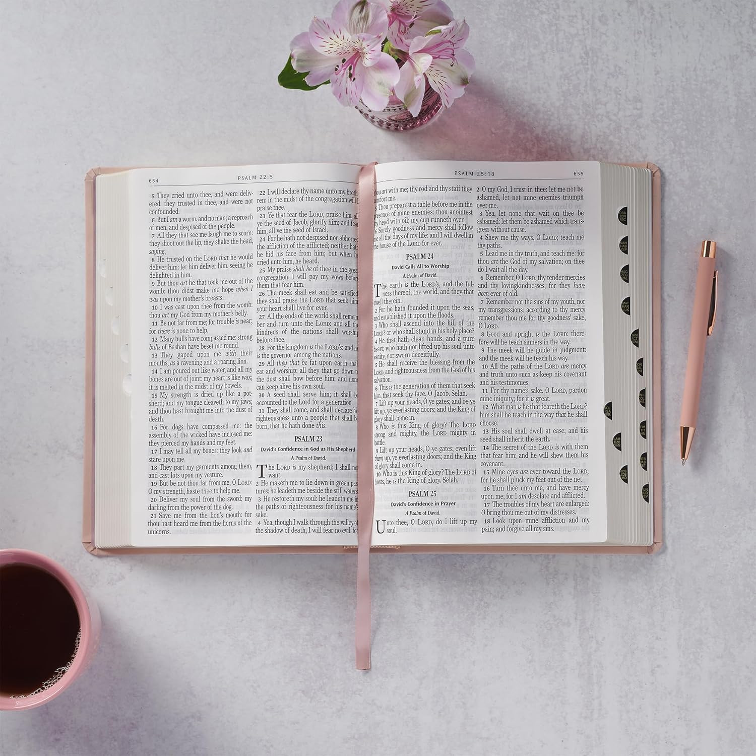 KJV Holy Bible, Giant Print Full-Size Faux Leather Red Letter Edition – Thumb In