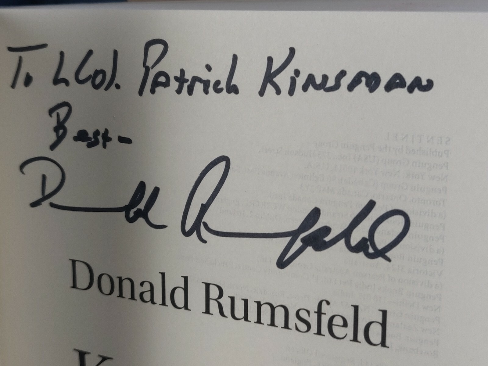 Known and Unknown by Donald Rumsfeld SIGNED Autograph Hardcover Book