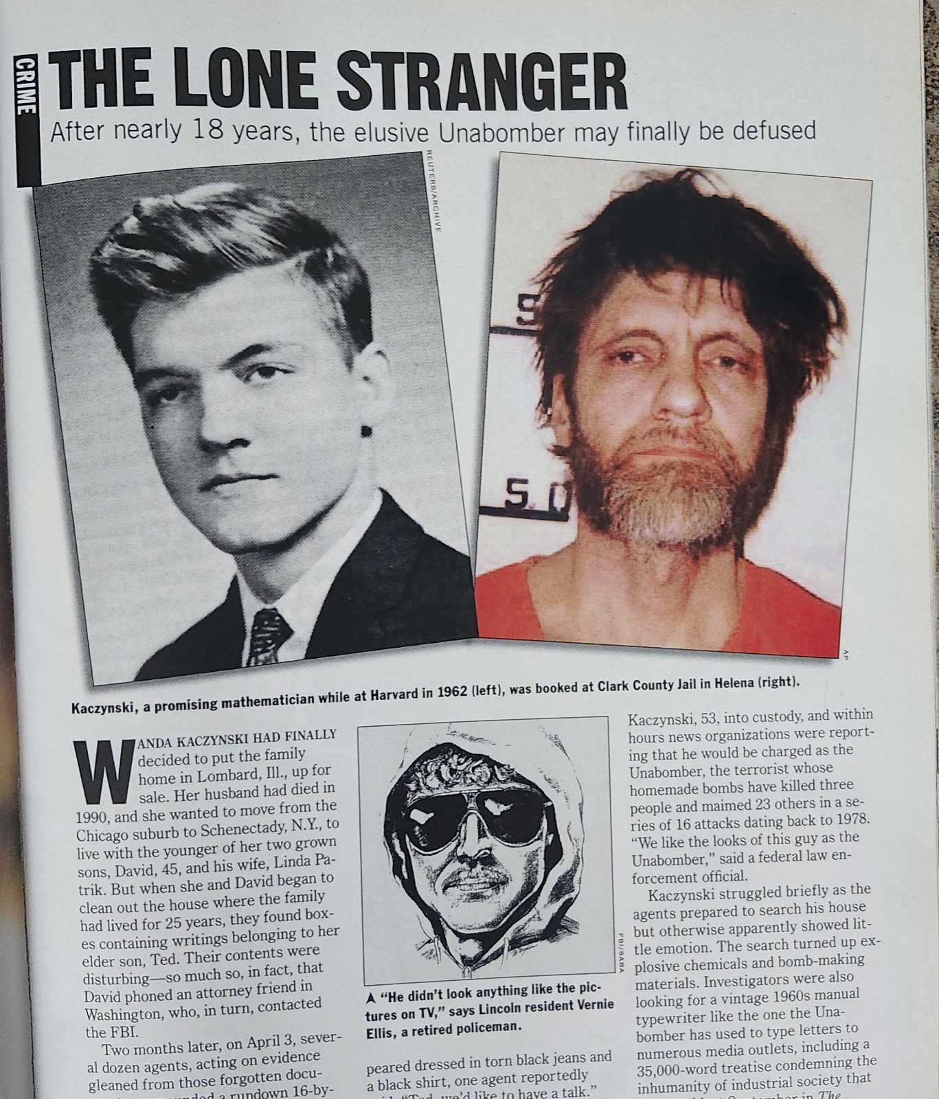 People Magazine April 15 1996 Christopher Reeve Unabomber Ted Kaczynski Paquin