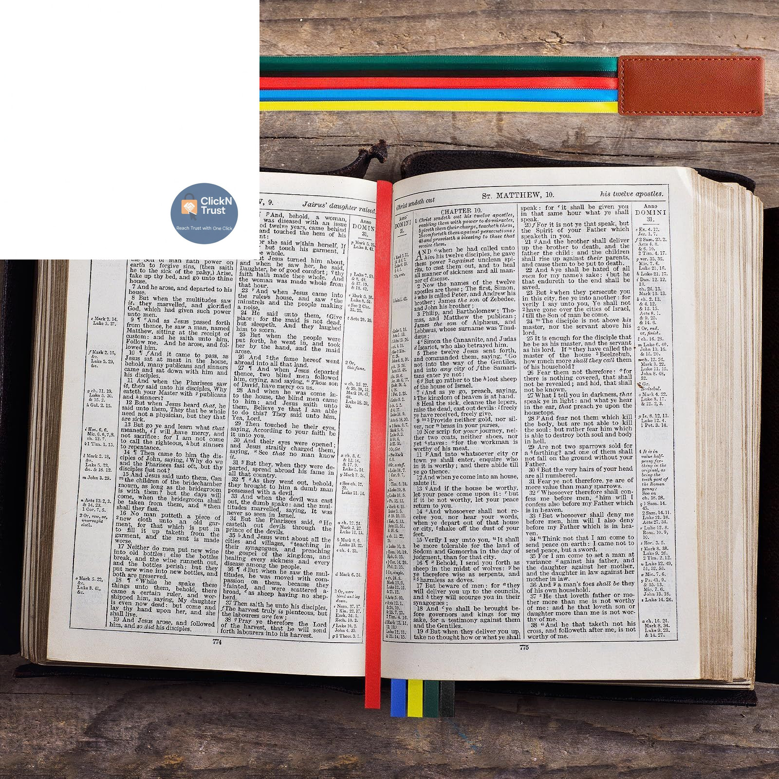 20Pcs Bible Ribbon Bookmark 7 x 3 cm (2.75 x 1.18 inches), Multi-colored