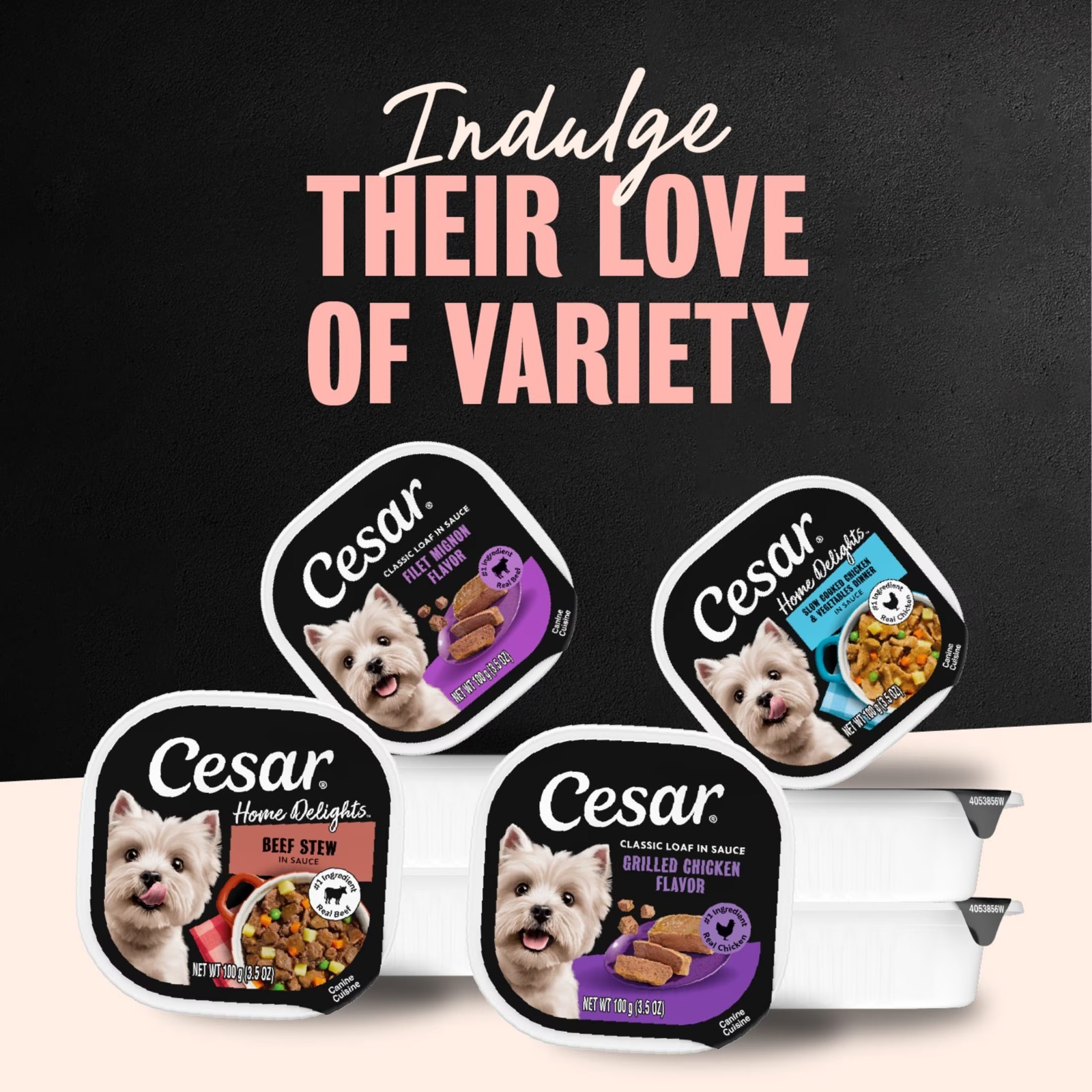 Cesar Home Delights & Classic Loaf In Sauce Wet Dog Food, 3.5 Oz. Variety Pack O