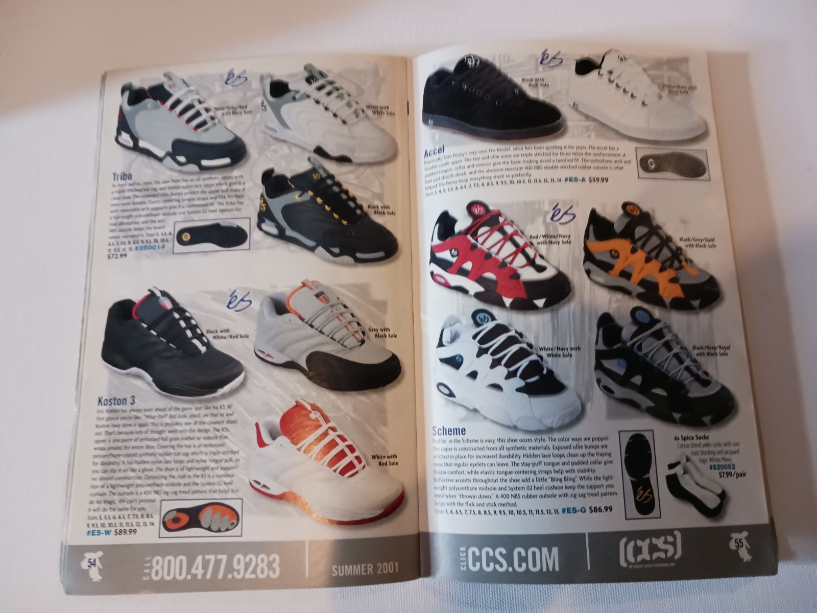 CCS Summer 2001 Skateboarding Catalog RARE w BONUS ETNIES Catalog throw-in!