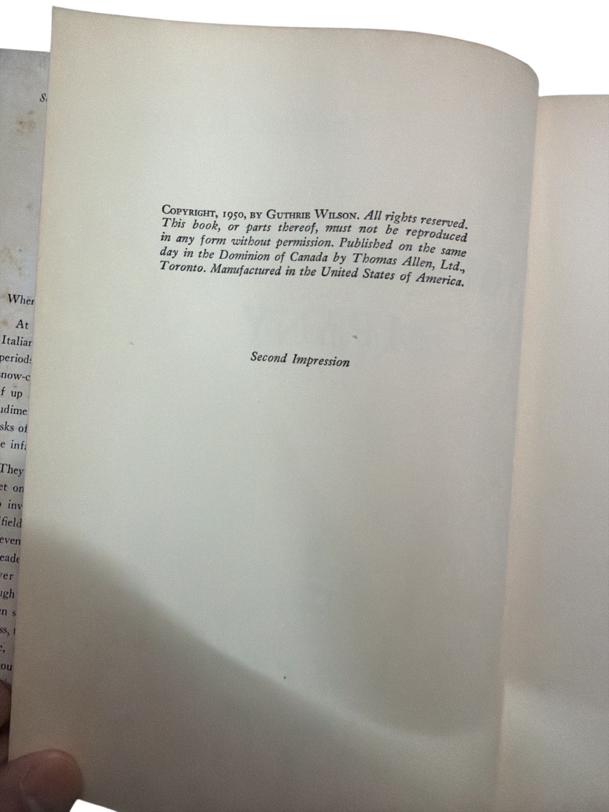 Brave Company Guthrie Wilson WWII Novel Second Impression w Dust Jacket 1950