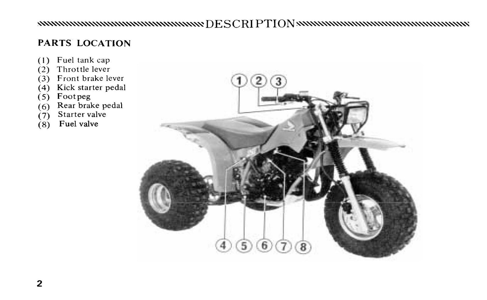 1983 Honda ATC250R Owner’s Manual 63 Pages
