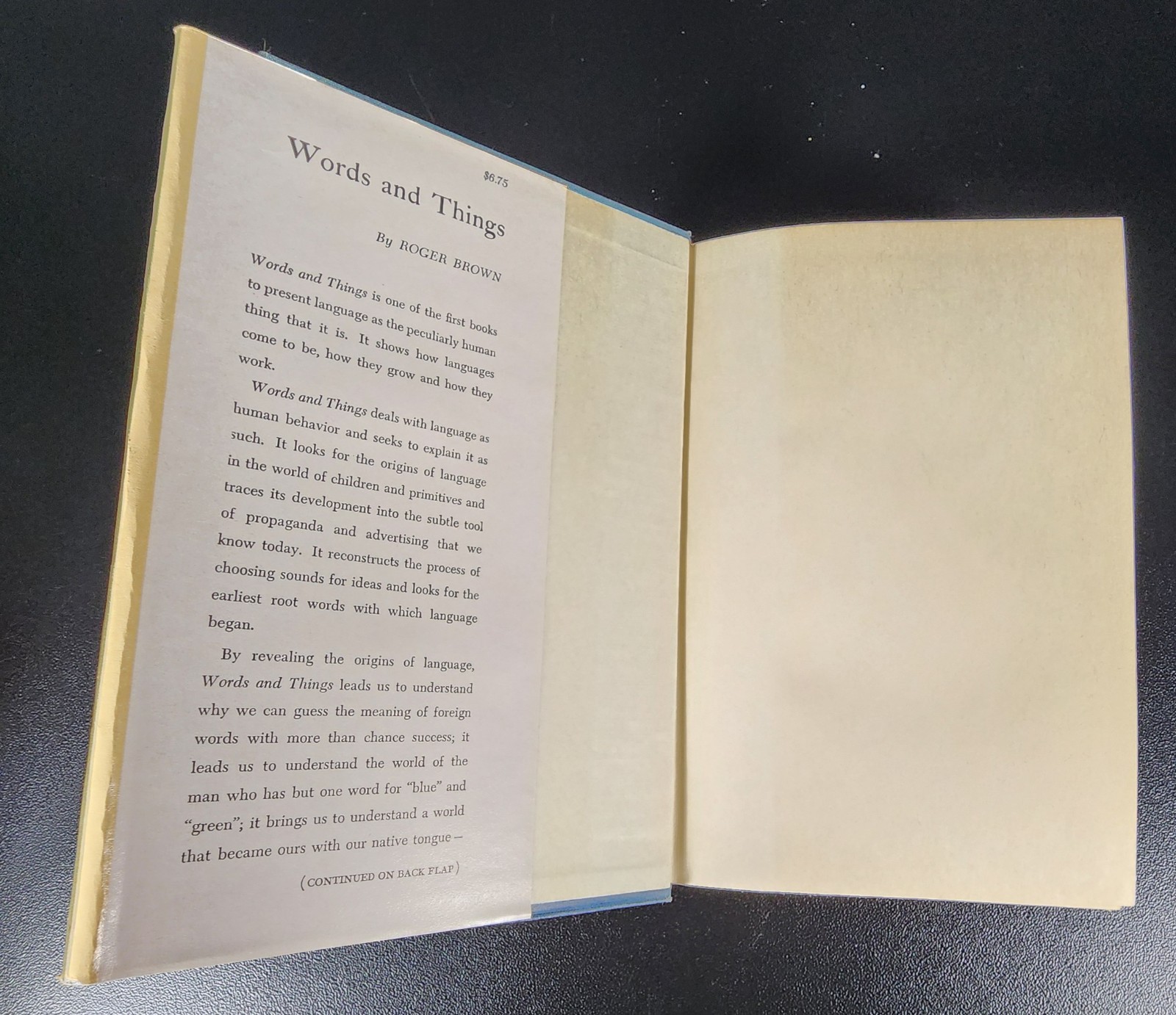 Words and Things Roger Brown 1958 Free Press Linguistics Philosophy HC
