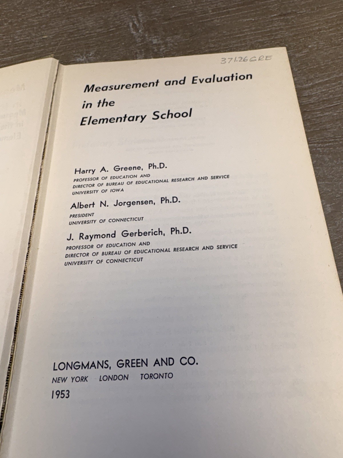 Measurement and Evaluation in the Elementary School 1953 HC Education Book