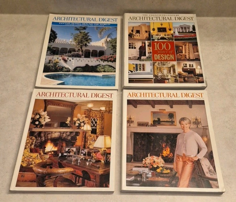 Lot of 4 Architectural Digest Magazines 1999 Conde Nast Publication