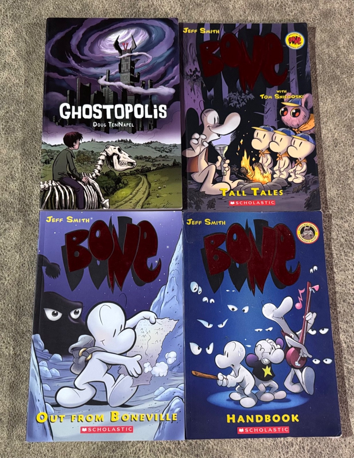 Jeff Smith BONE Doug TenNapel GHOSTOPOLIS paperbacks graphic novels lot 4