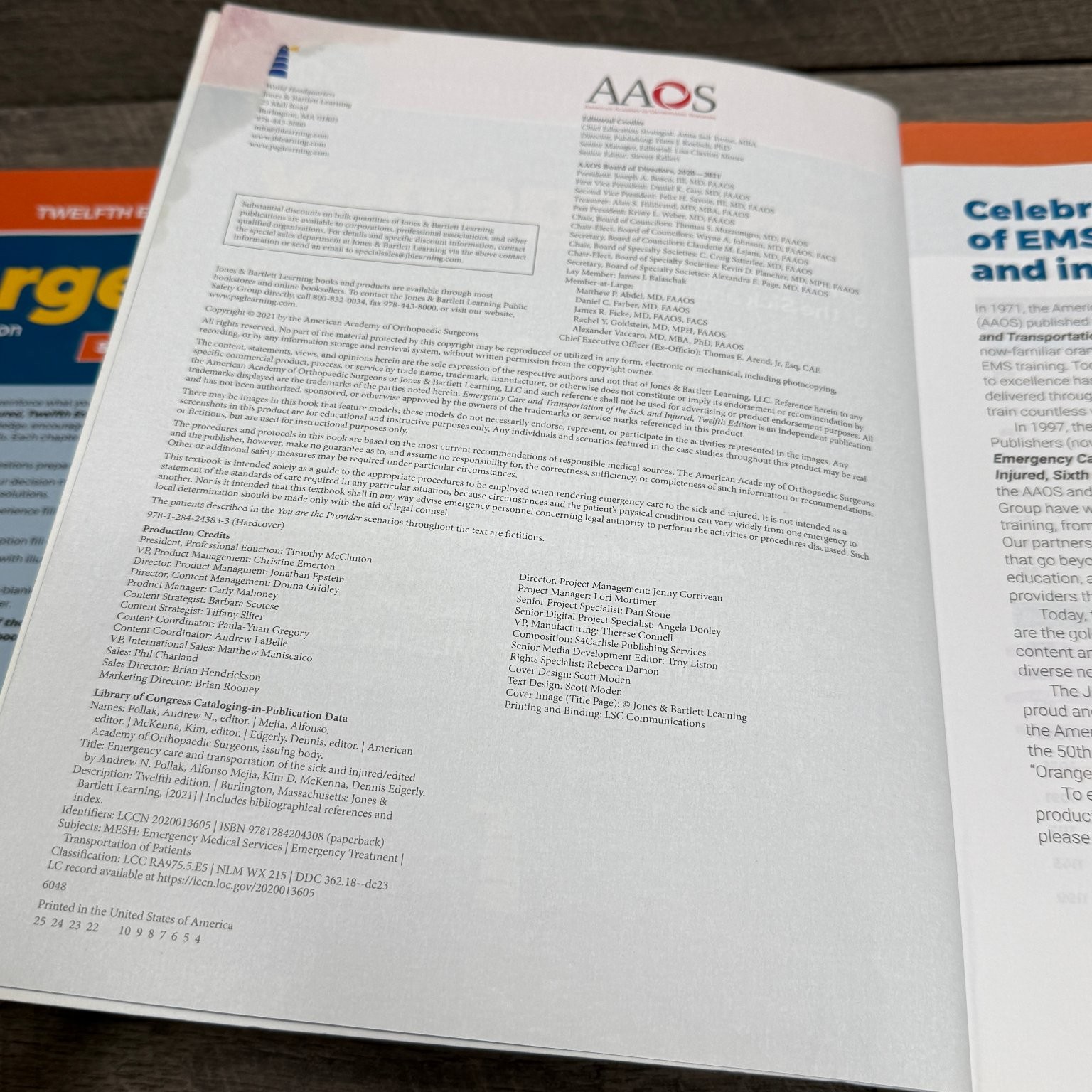Emergency Care & Transportation of the Sick/Injured AAOS 12th Ed Workbook & Text