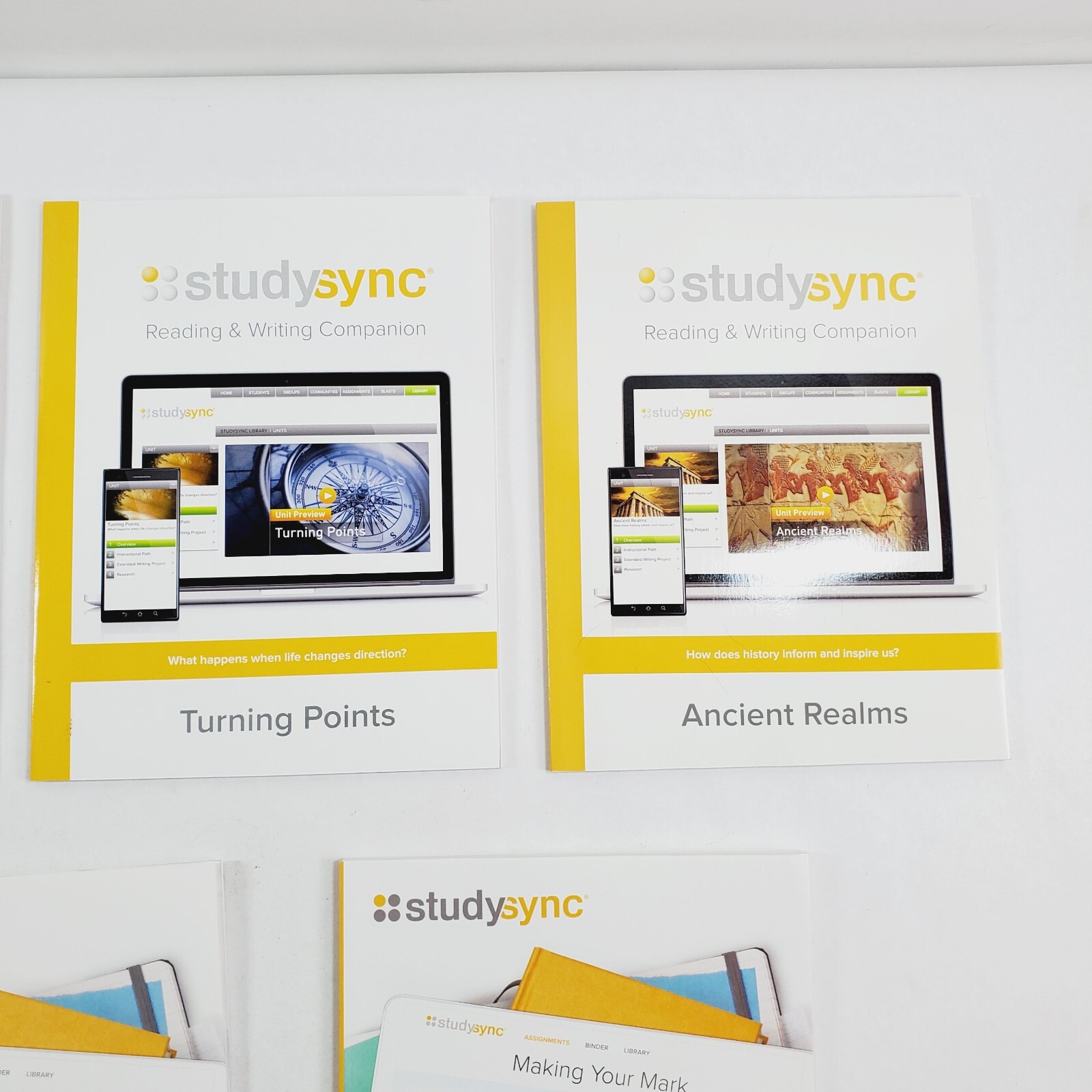 Lot of 5 Study Sync Grade 6 Reading and Writing Companion Workbooks Paperback