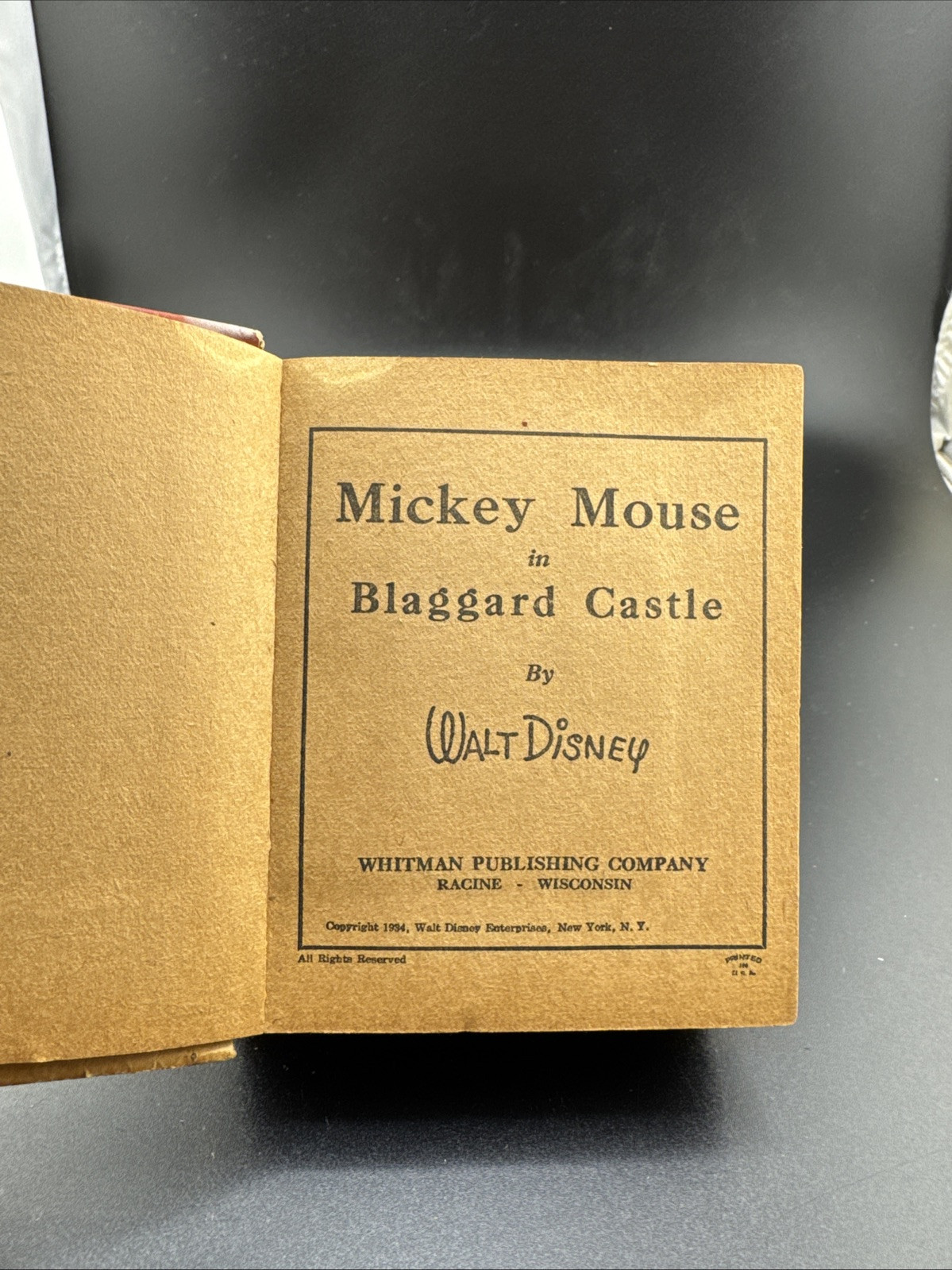 1934 Big Little Book Mickey Mouse in Blaggard Castle #726, Very Good Condition