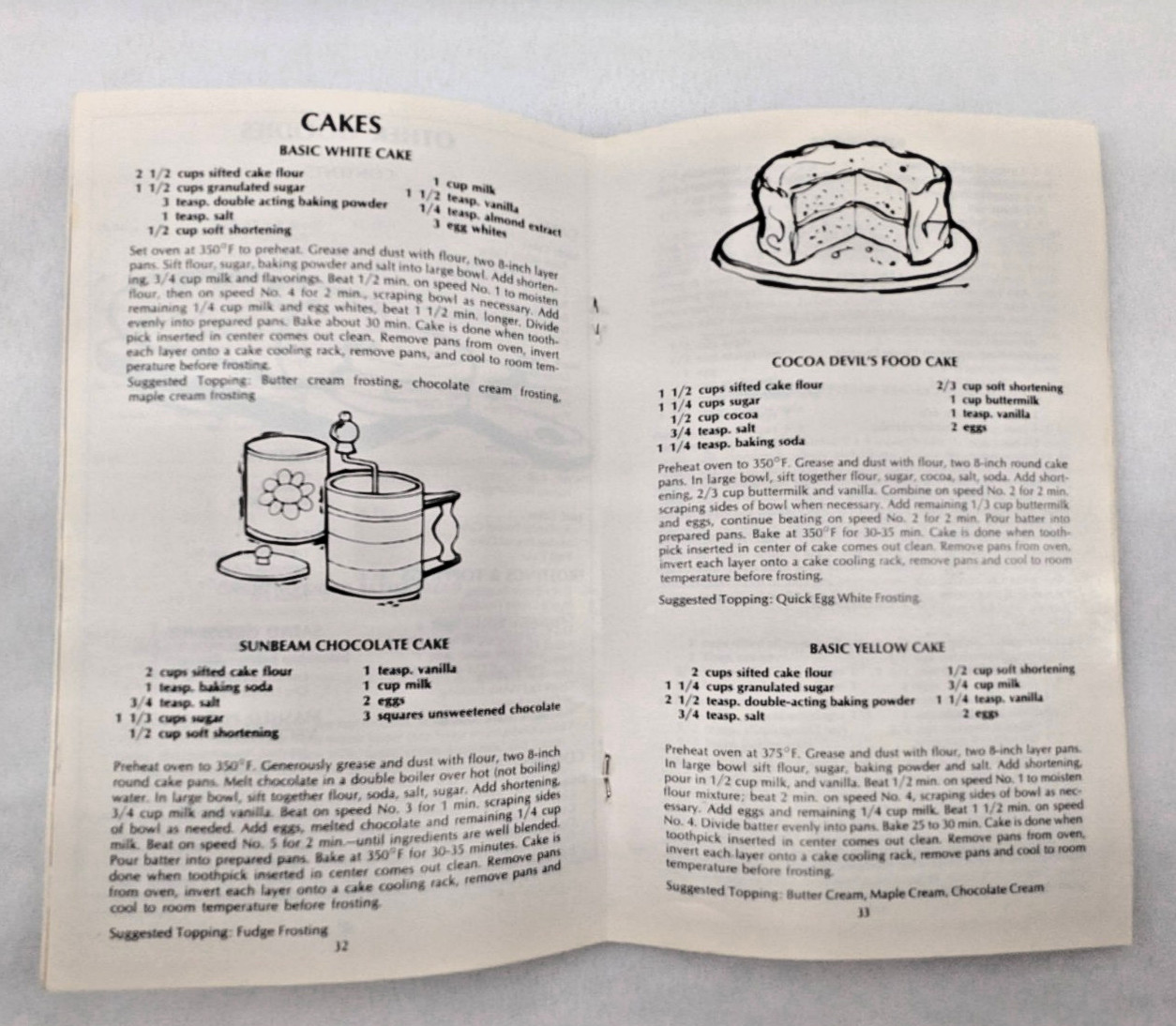 Vintage Sunbeam Deluxe Mixmaster Mixer Recipes Cookbook 1975
