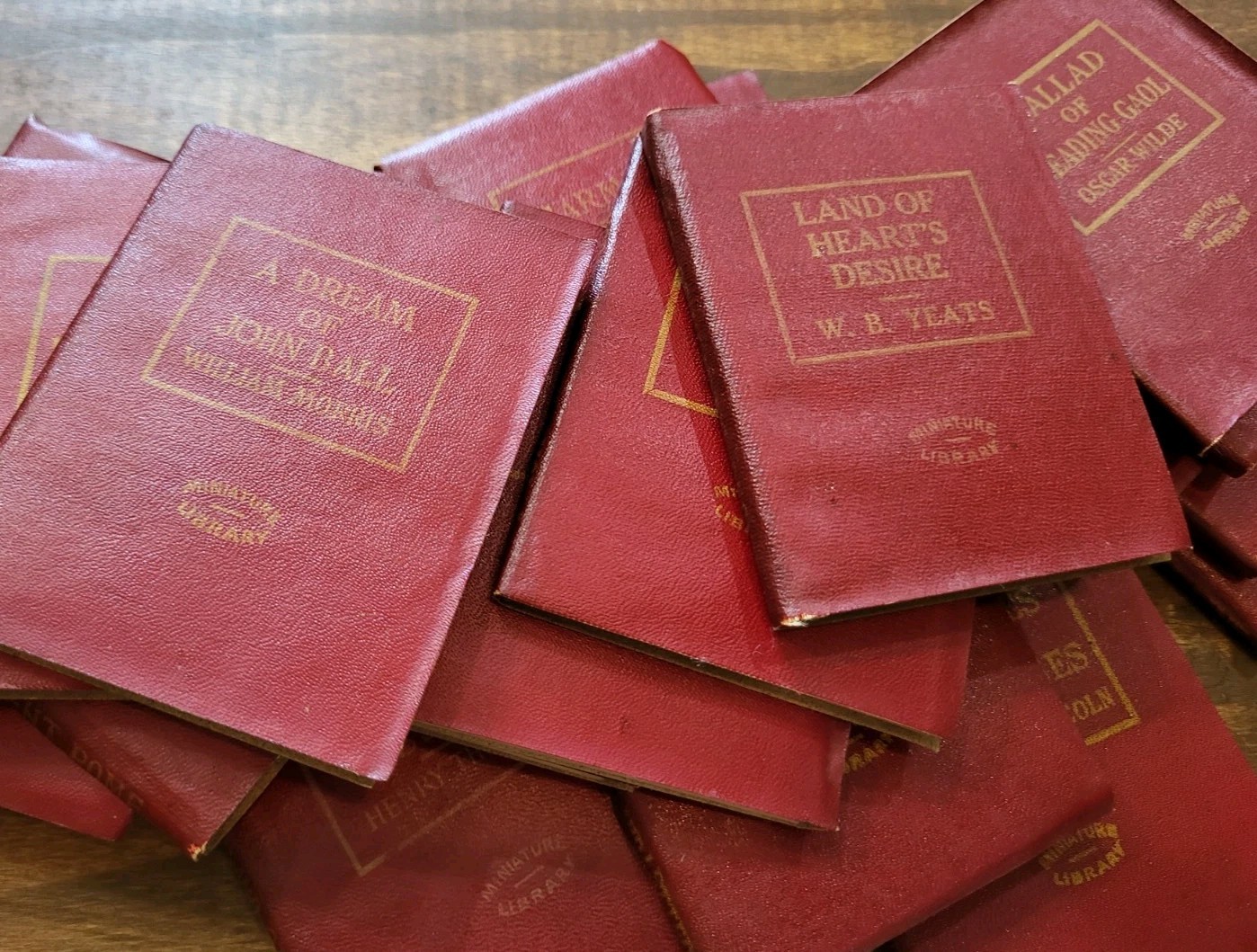 Lot of 66 Vintage 1920s Little Leather Library Miniature Red Books Collection
