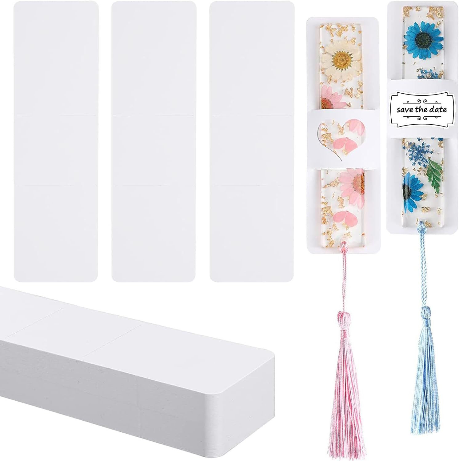 50 Pieces Resin Bookmark Holder Bulk 5. 9 x 1. 8 Inches Kraft Bookmark Sleeve…