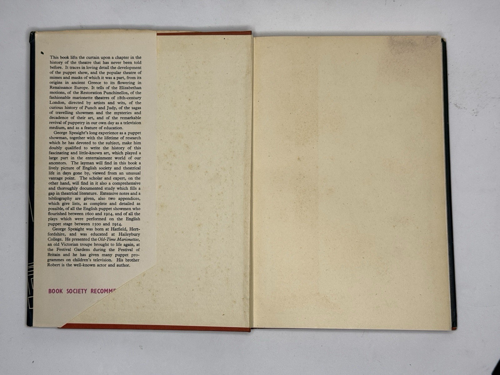History of the English Puppet Theatre w/ Dust Jacket – George Speaight