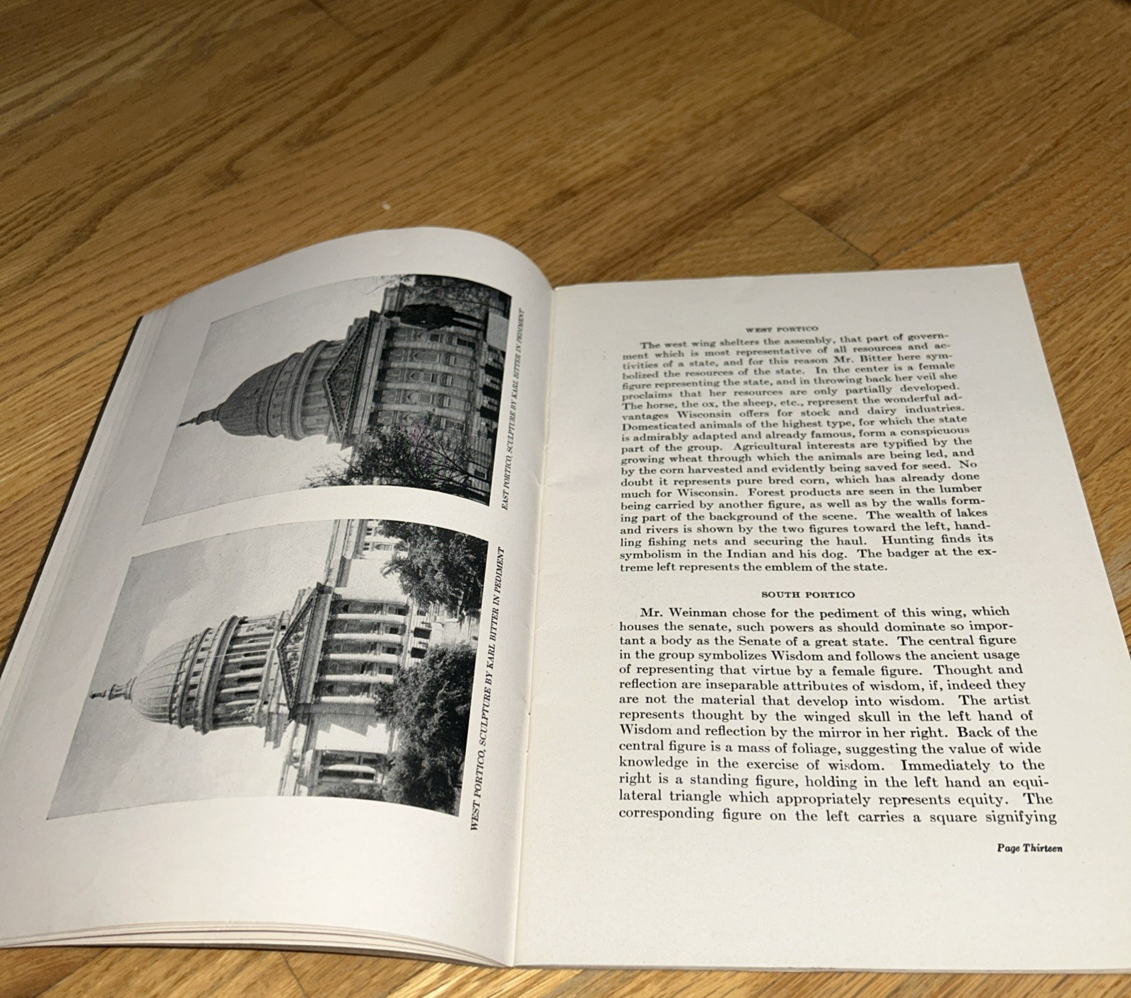 1920s GUIDE BOOK FOR WISCONSIN’S CAPITOL 58 pages with Photos