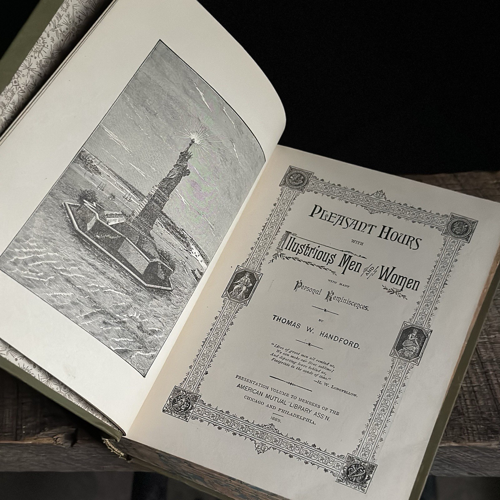 Pleasant Hours with Illustrious Men & Women 1889 Book, Thomas W. Handford