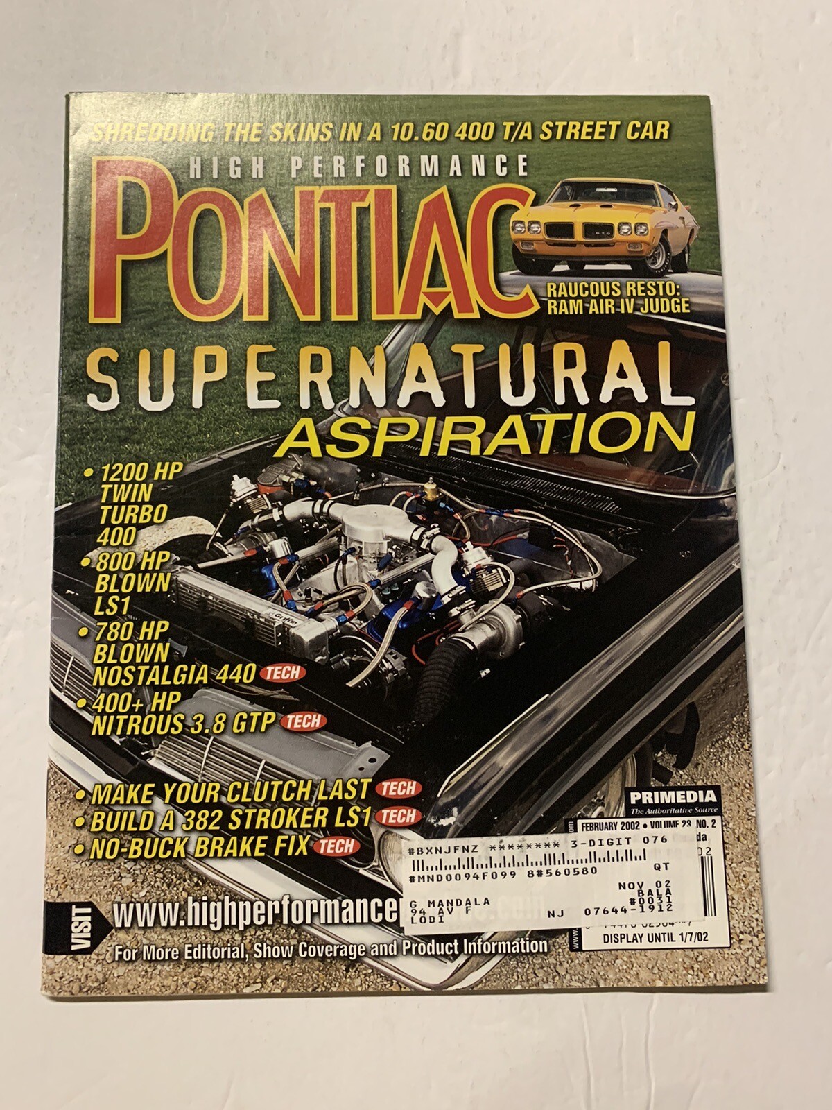 Pontiac MAGAZINE 2002… 12 In Total Near Mint-Mint None Finer