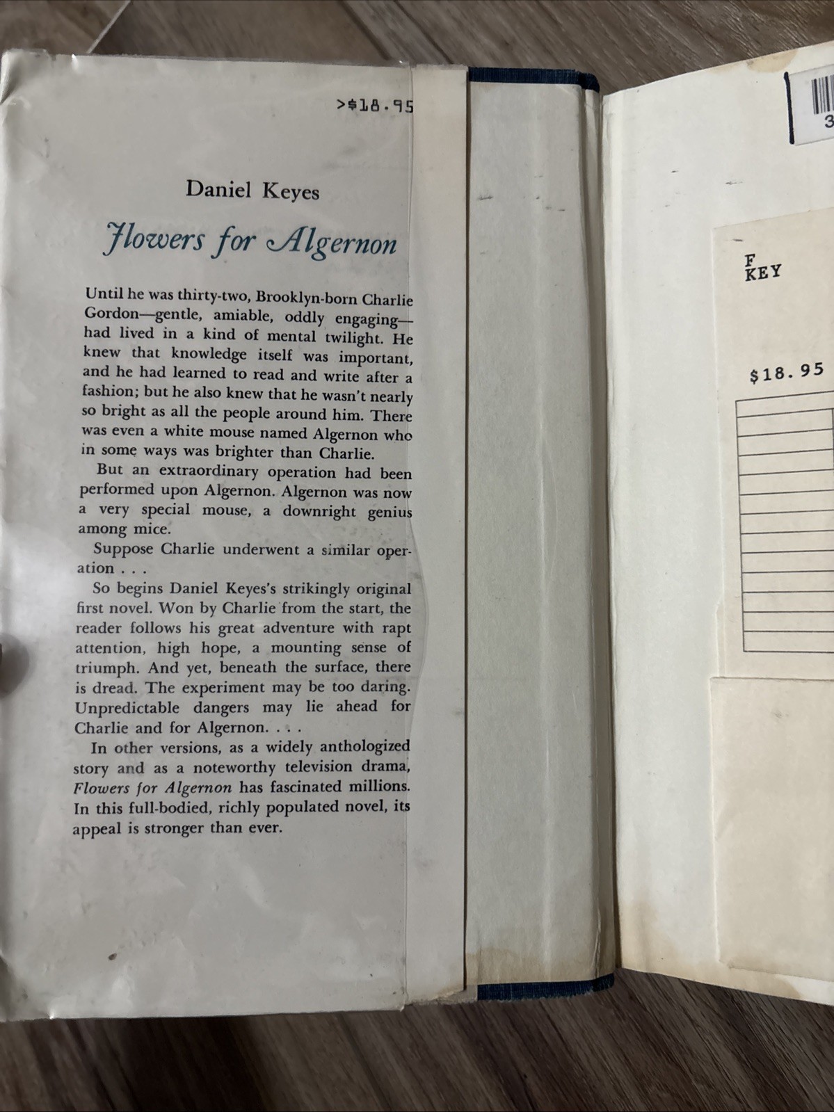 Flowers for Algernon — Daniel Keyes (1966, Hardcover) Ex Library Book