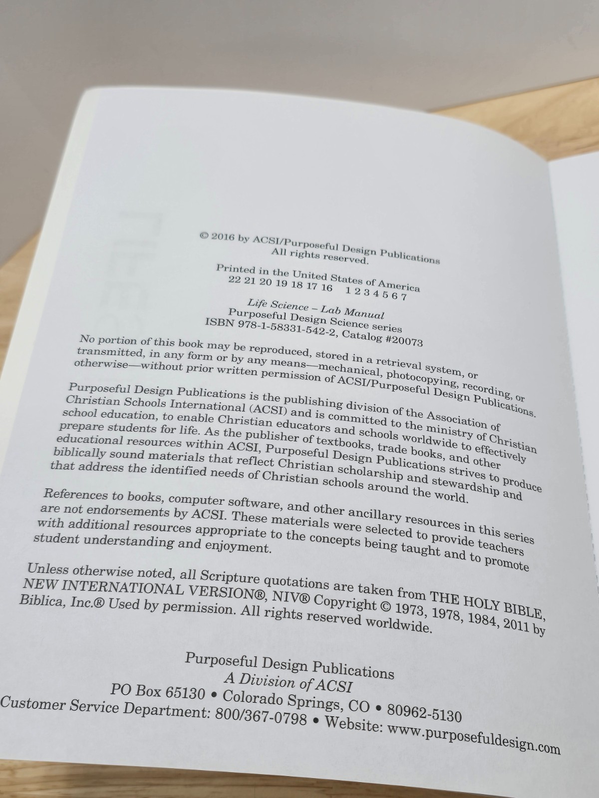 Purposeful Design Life Science Student Lab Manual